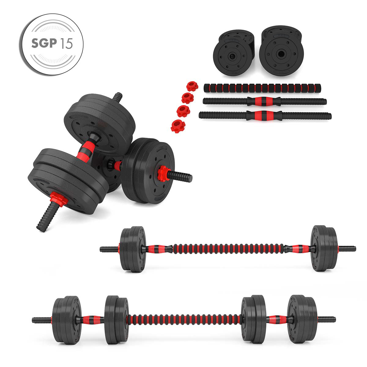 Nakládací činky HMS SGP15, 15 kg