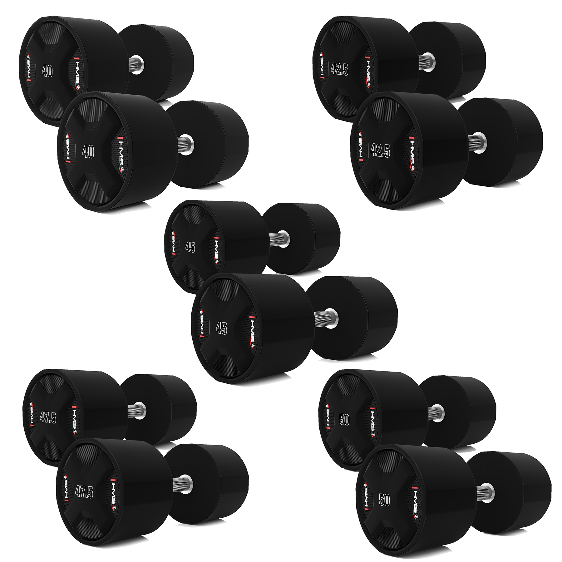 Sada jednoručních polyuretanových jednoruček HMS HPC set 2 x 40 - 50 kg CPU - 450 kg