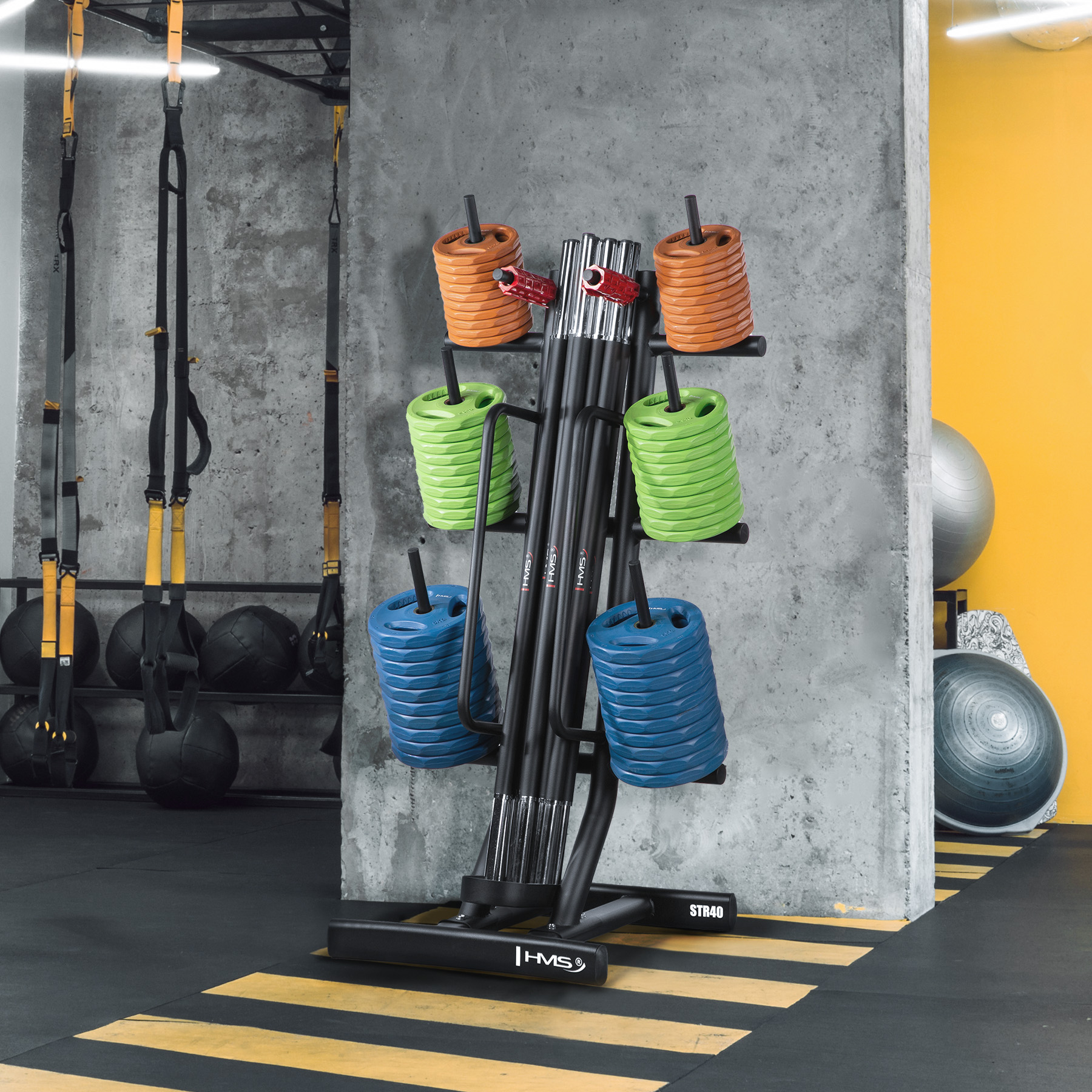 Sestava 10 sad na Body pump HMS SBP22 a stojanu STR40