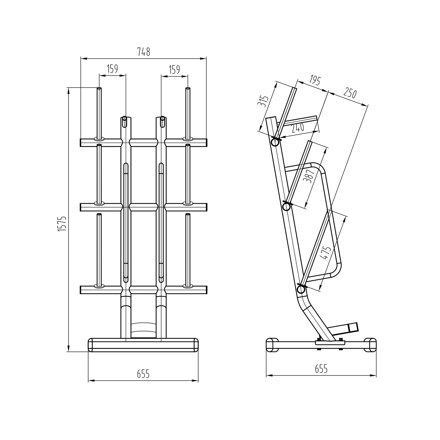 Sestava 10 sad na Body pump HMS SBP22 a stojanu STR40