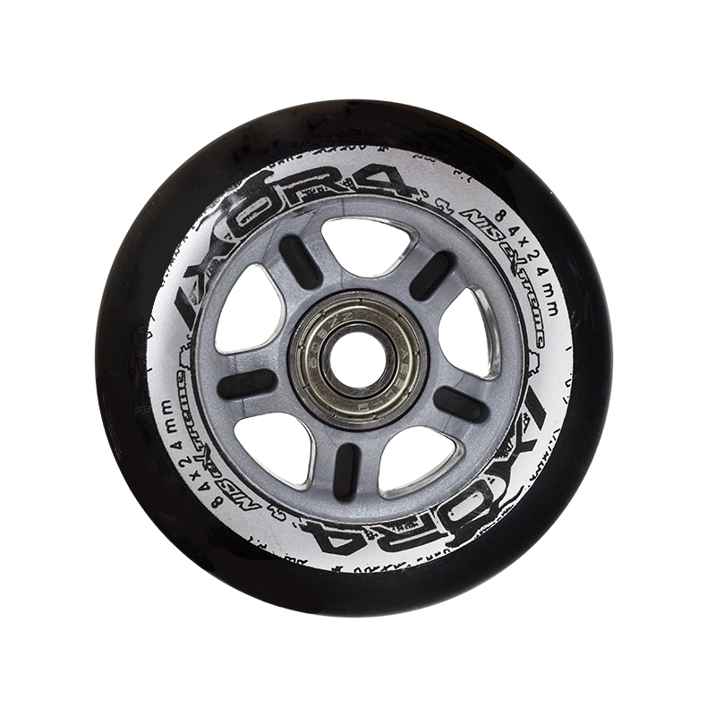 Sada černých PU koleček 84x24 + ložiska ABEC9 NILS Extreme