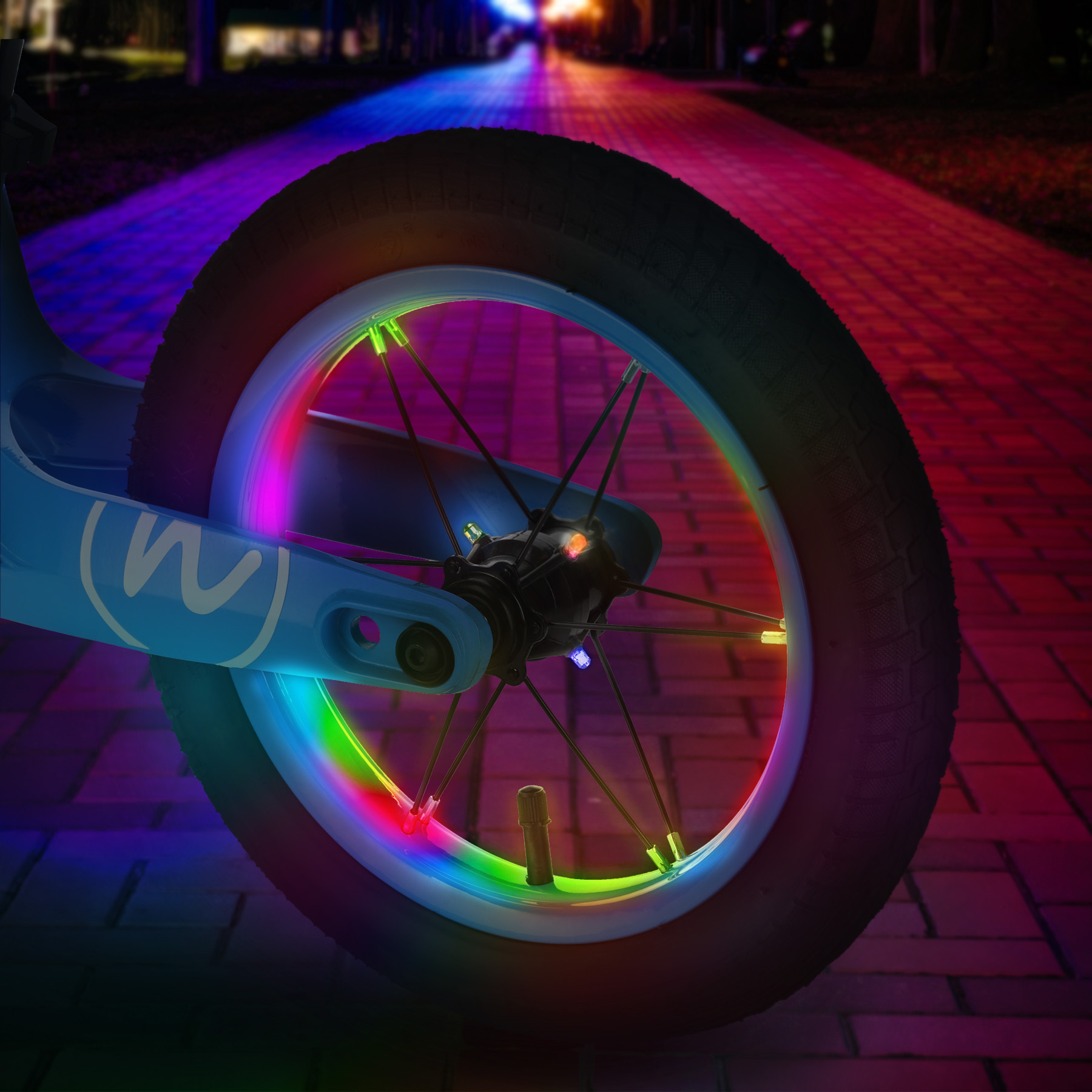 Dětské odrážedlo NILS Fun RB901 s 12" pumpovanými koly a LED modré