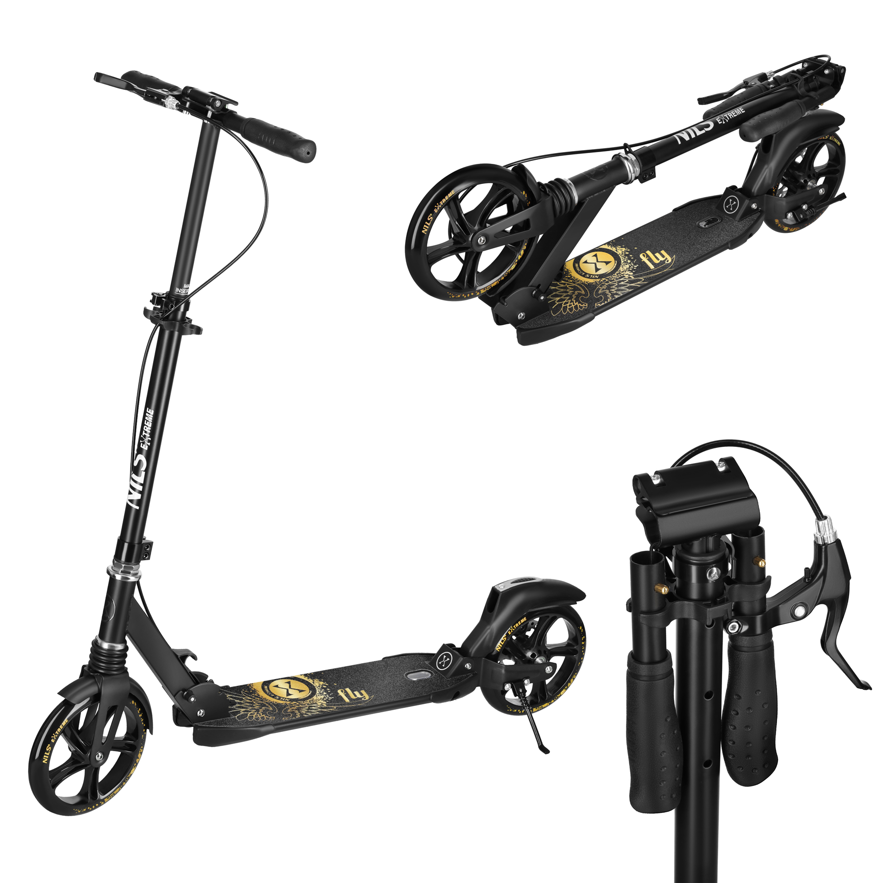 Skládací koloběžka NILS Extreme HM800 Fly zlatá