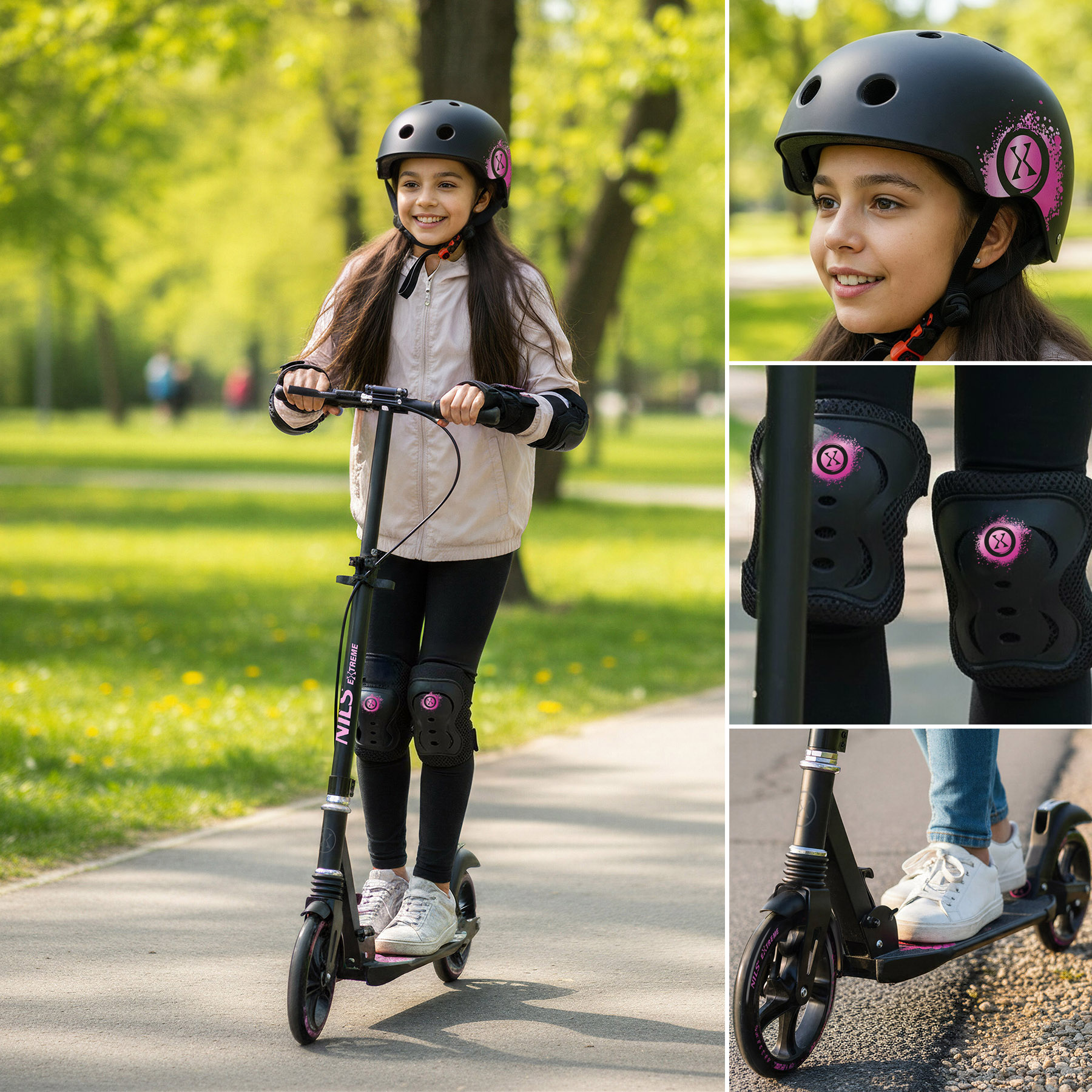 Skládací koloběžka NILS Extreme HM800 Fly růžová