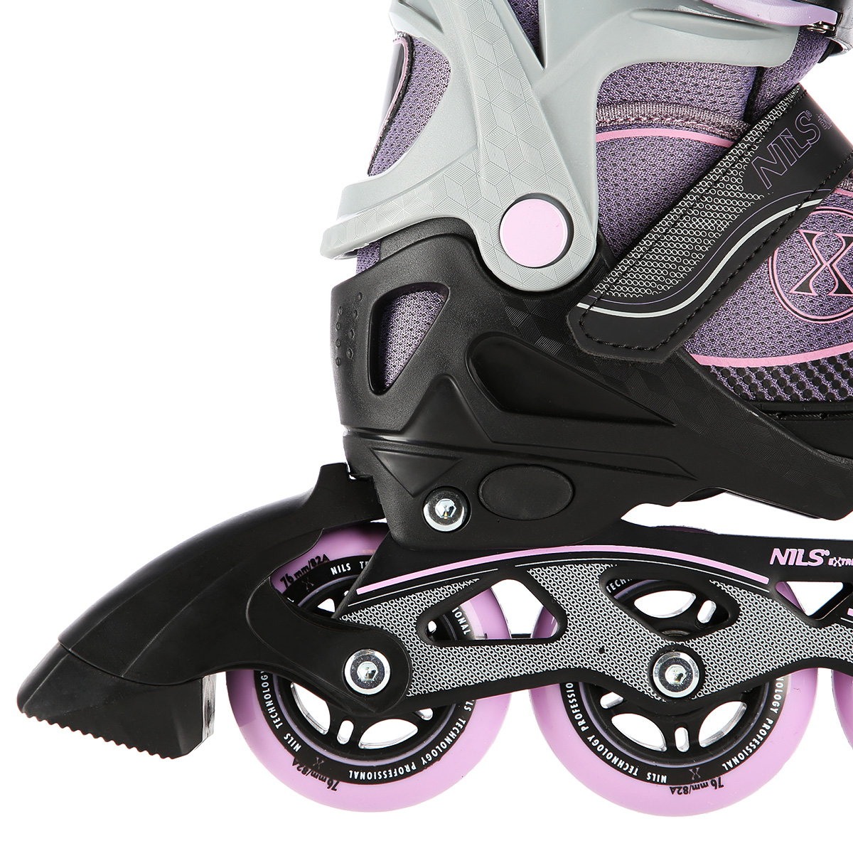 Kolečkové brusle NILS Extreme NA11008 šedo-růžové