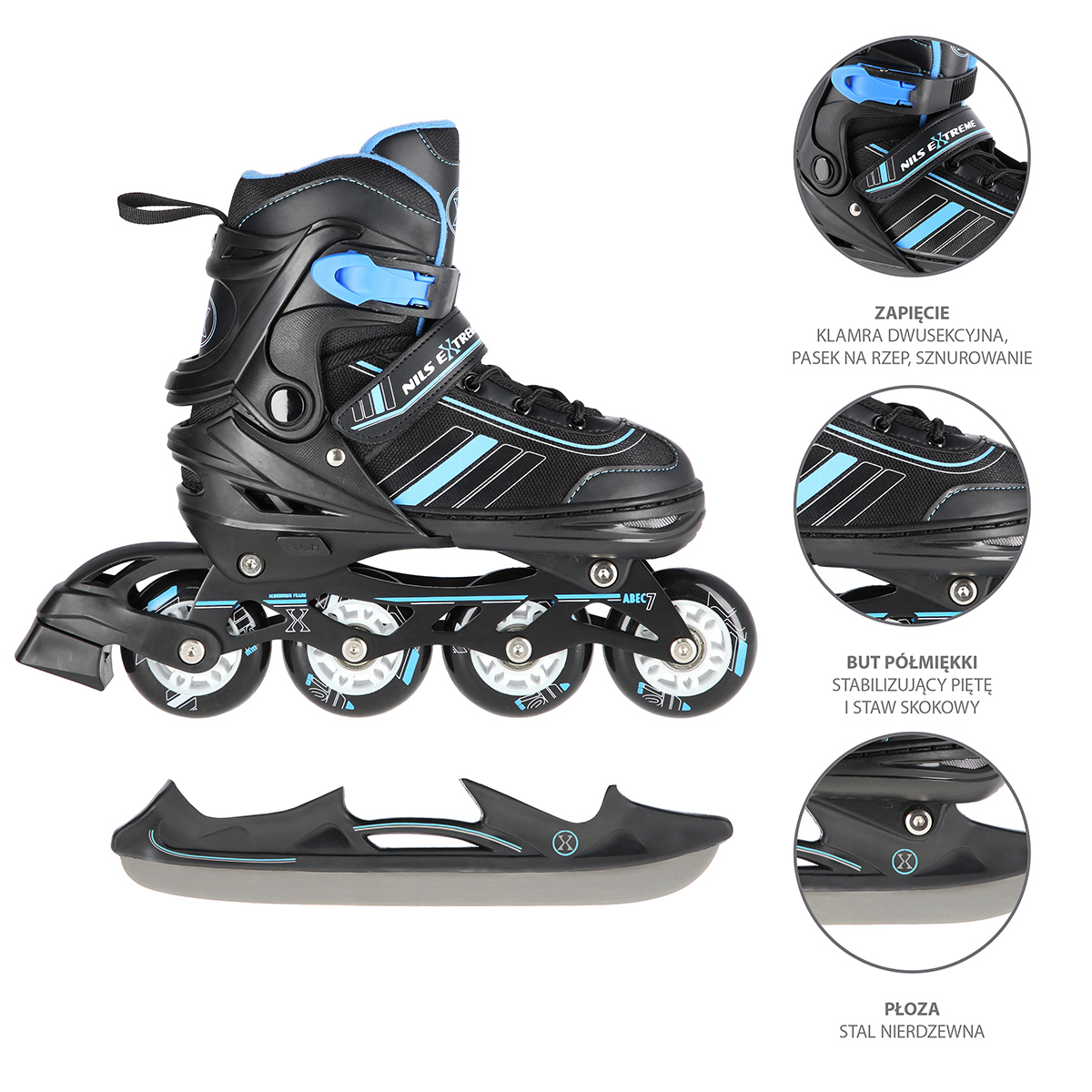 Brusle NILS Extreme NH18191 2v1 černo-modré
