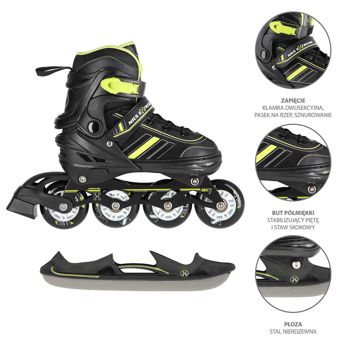 Brusle NILS Extreme NH18191 2v1 černo-žluté
