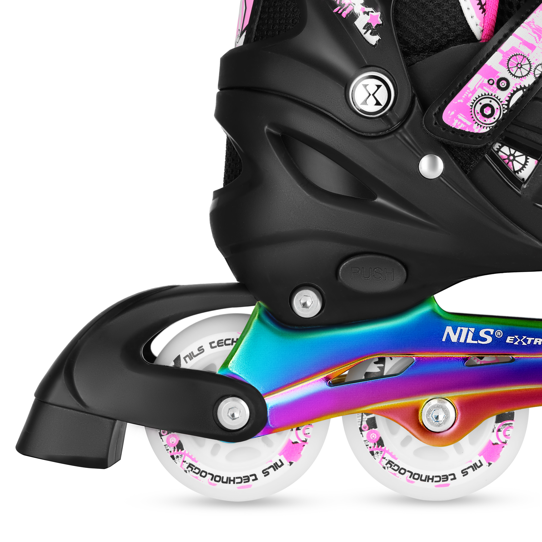 Brusle NILS Extreme NH10905.2 4v1 duhové/růžové