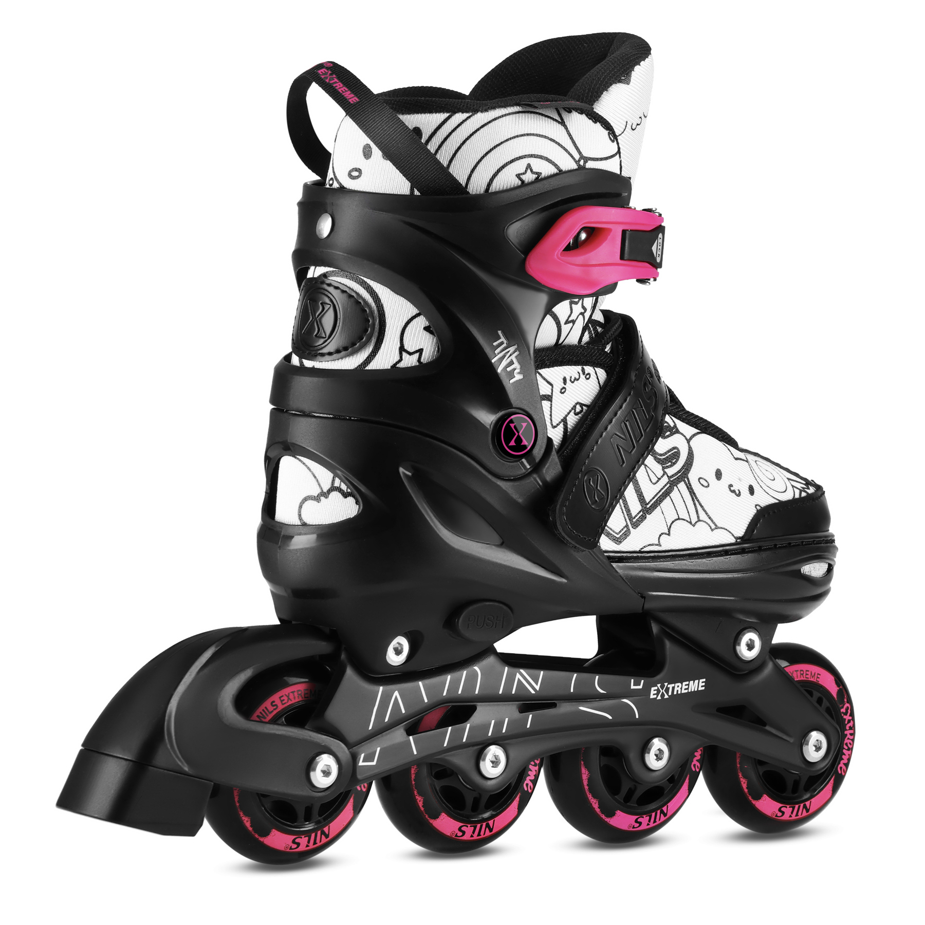 Kolečkové brusle 4v1 NILS Extreme NH10907 TINTY růžové