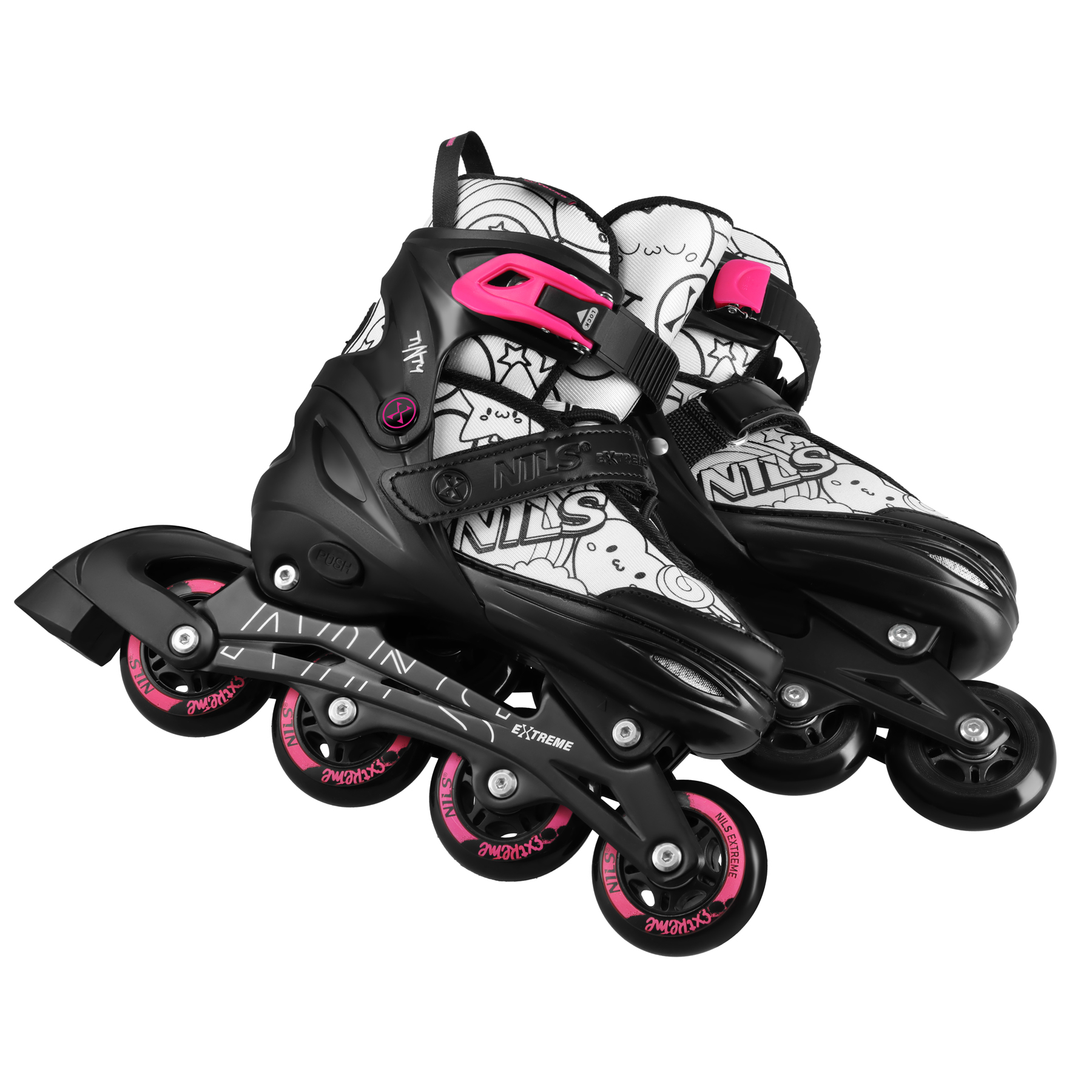 Kolečkové brusle 4v1 NILS Extreme NH10907 TINTY růžové