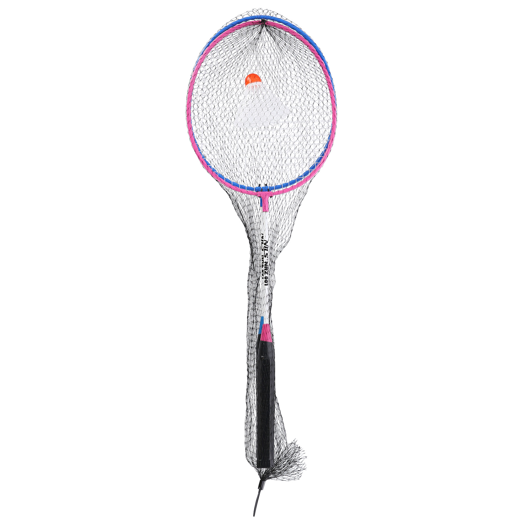 Sada 2 dadmintonových raket a nylonové letky NILS NRZ001 růžovo-modrá