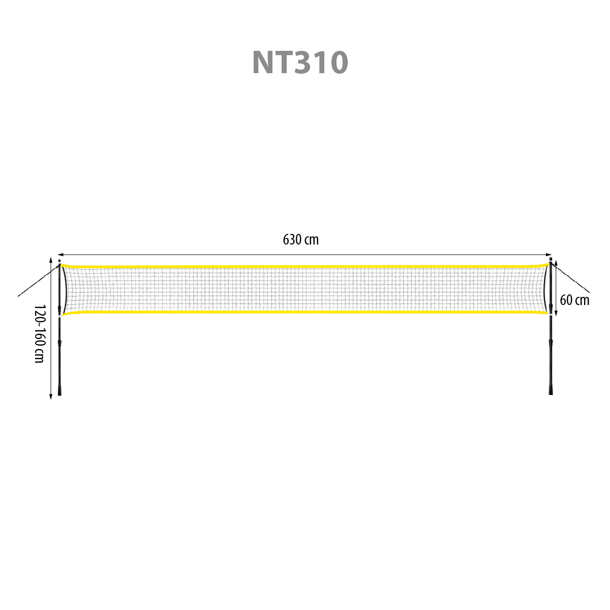 Síť na badminton s teleskopickými sloupky NILS NT310