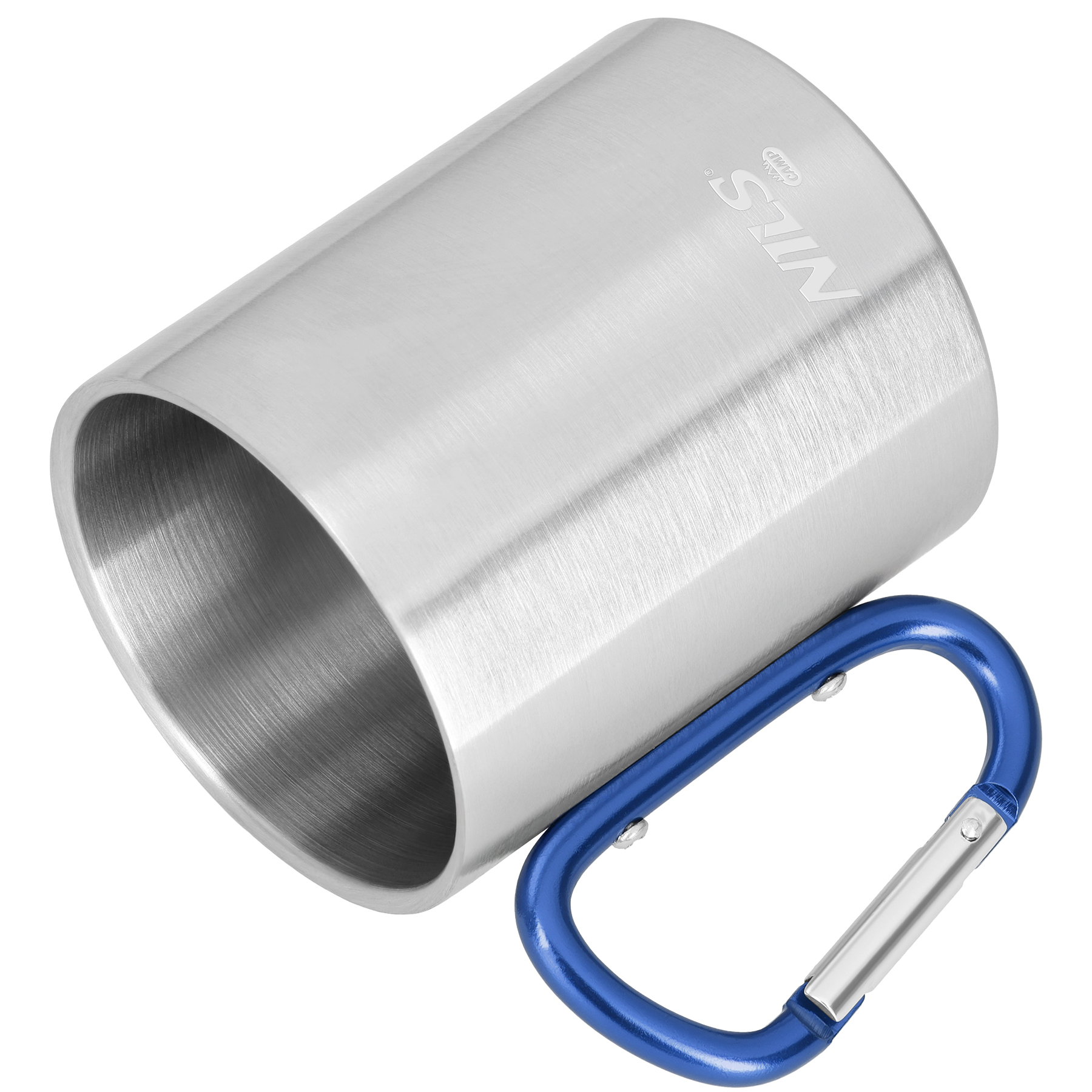 Kempingový hrnek NILS Camp NC17110 s karabinou 300ml modrý