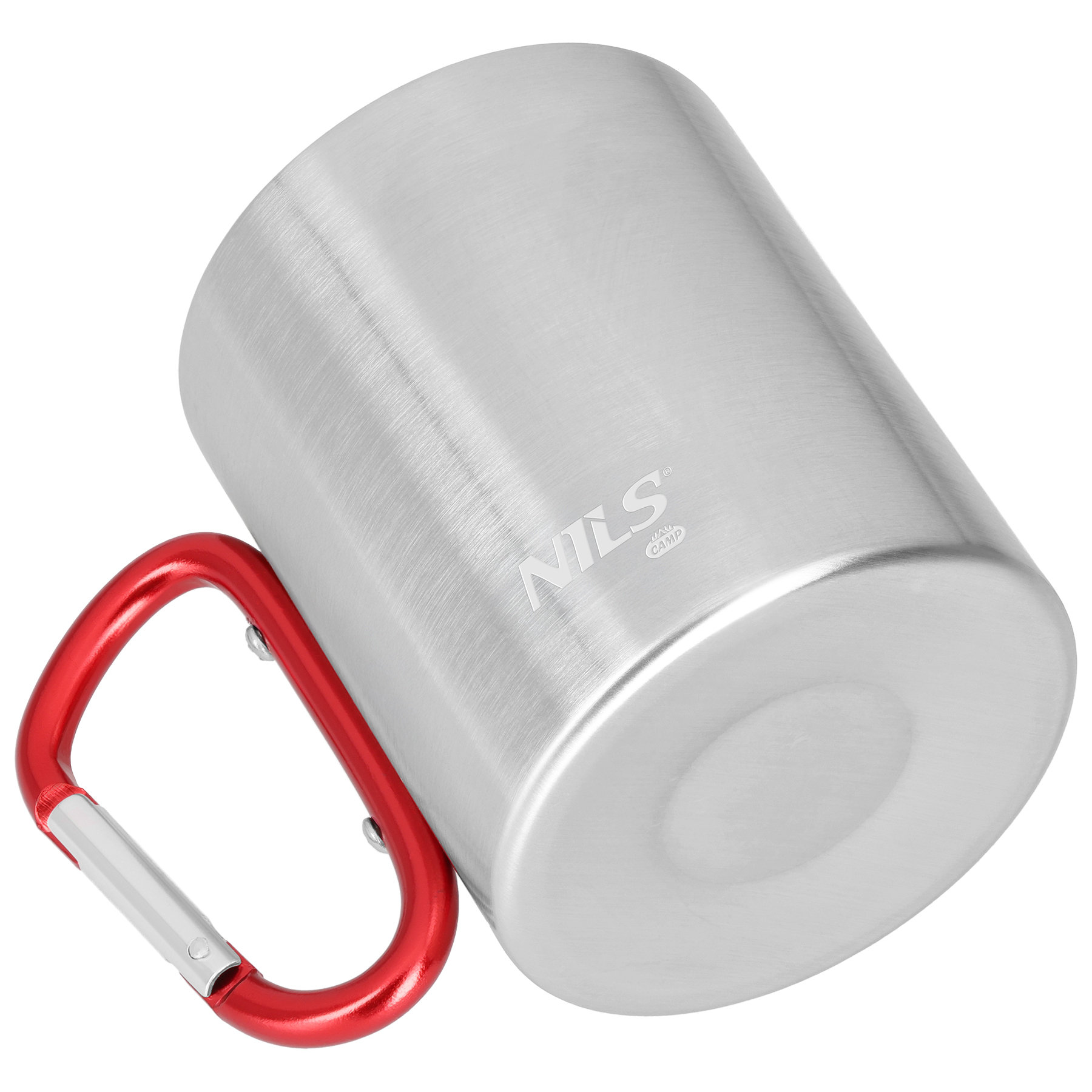 Kempingový hrnek NILS Camp NC17110 s karabinou 300ml červený