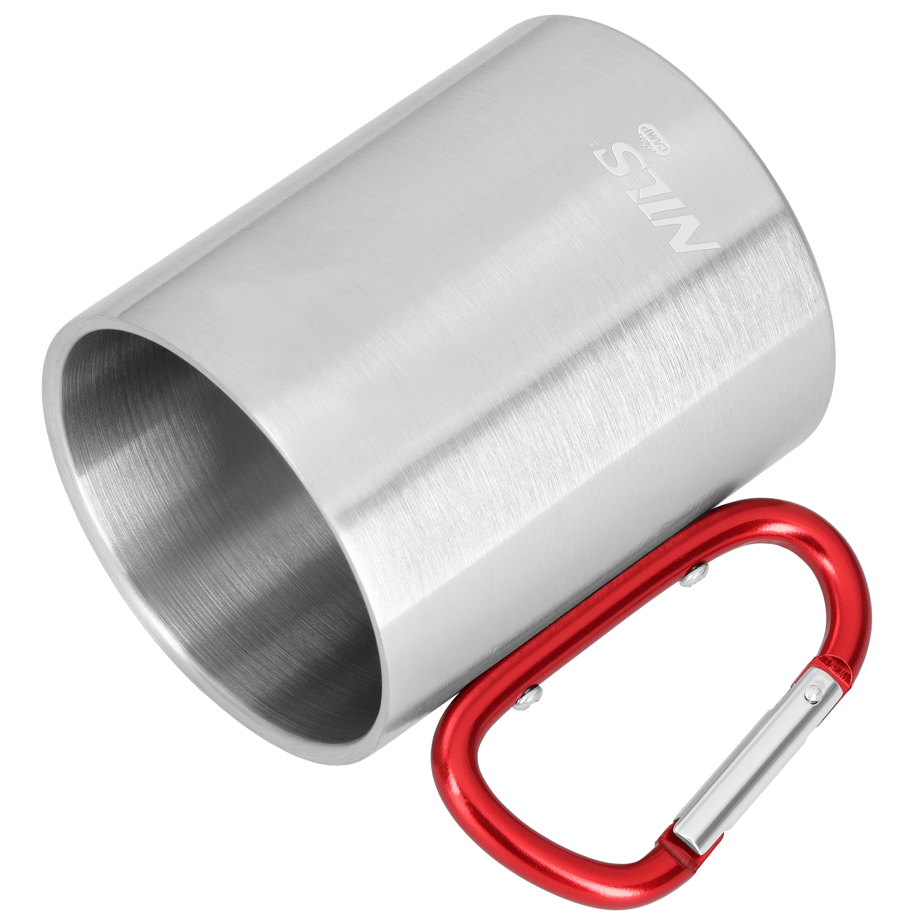Kempingový hrnek NILS Camp NC17110 s karabinou 300ml červený