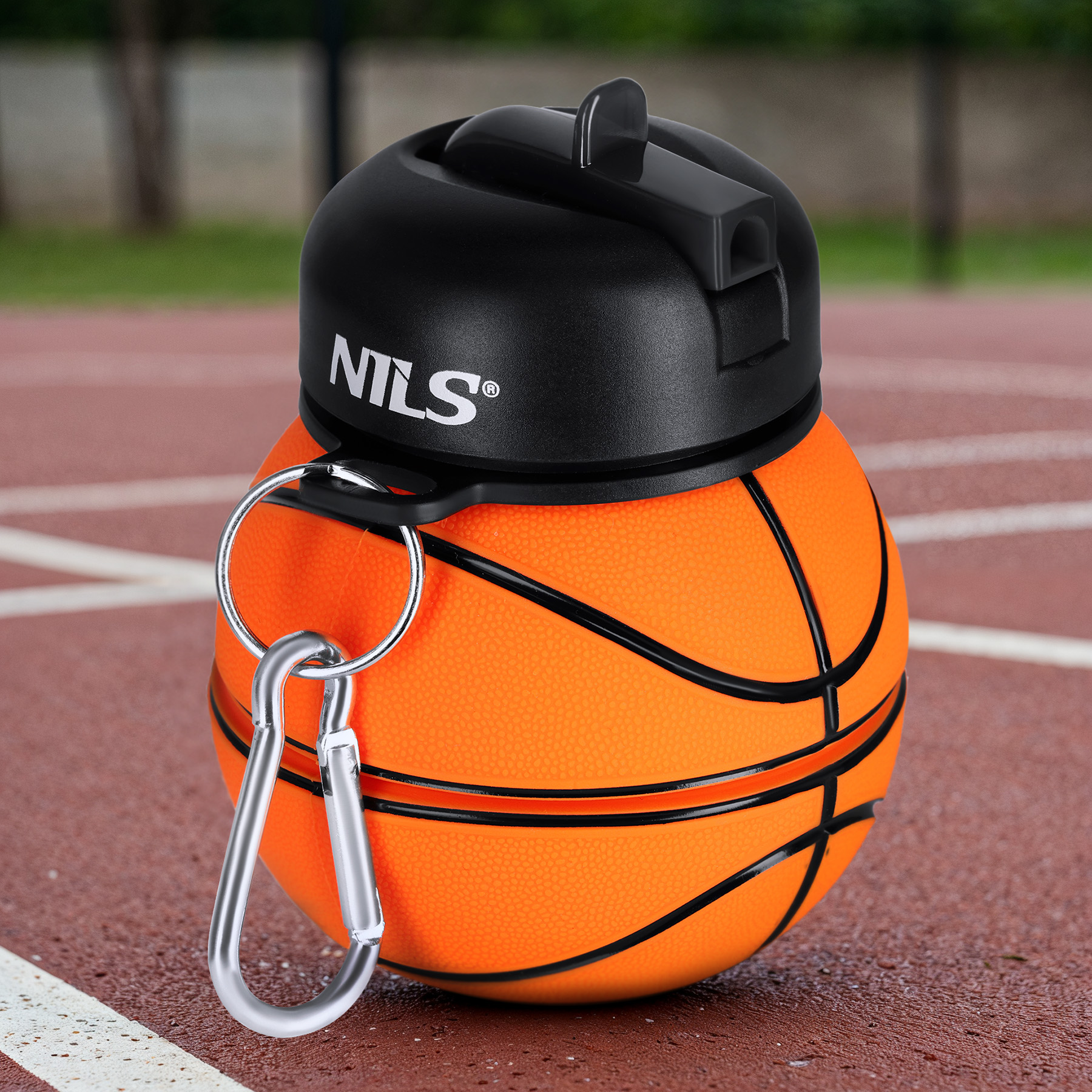 Skládací silikonová láhev NILS Camp NC4104 550ml basketbal