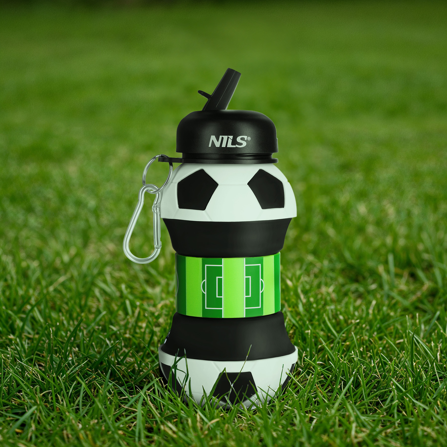 Skládací silikonová láhev NILS Camp NC4104 550ml fotbal
