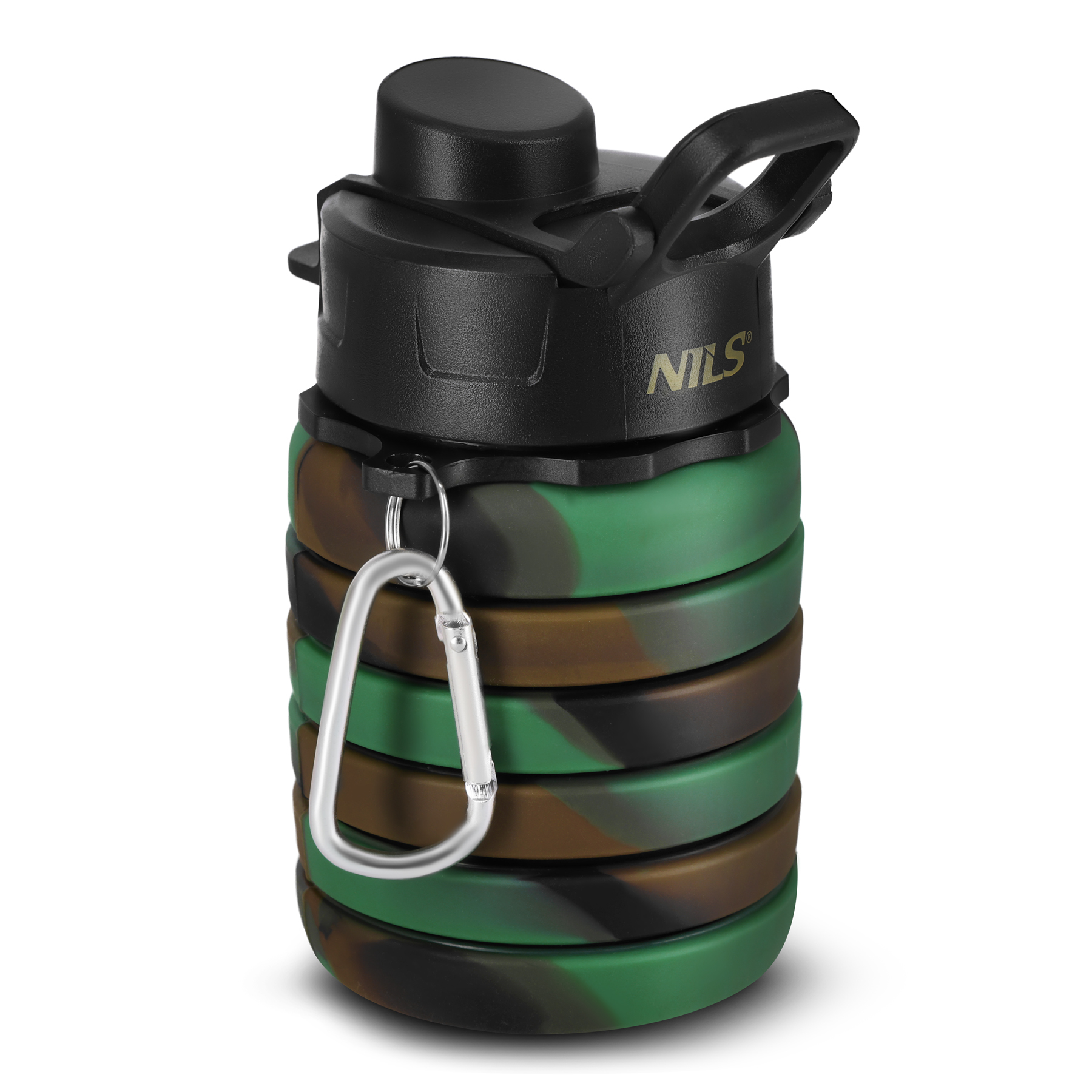 Skládací silikonová láhev NILS Camp NC4106 500ml zelená