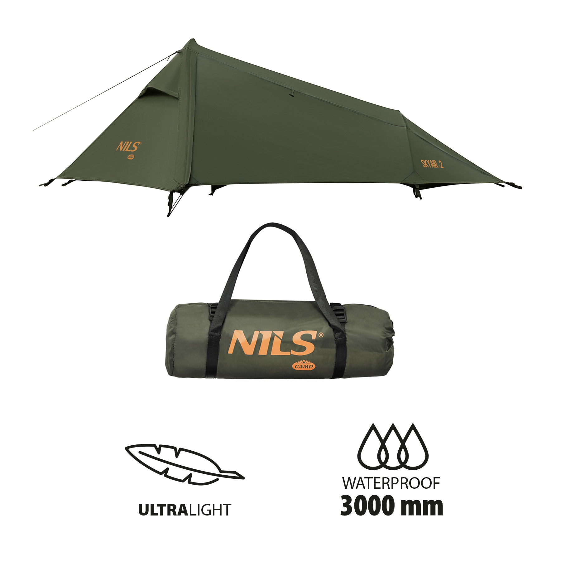 Lehký stan NILS Camp NC2502 Skyair 2 zelený