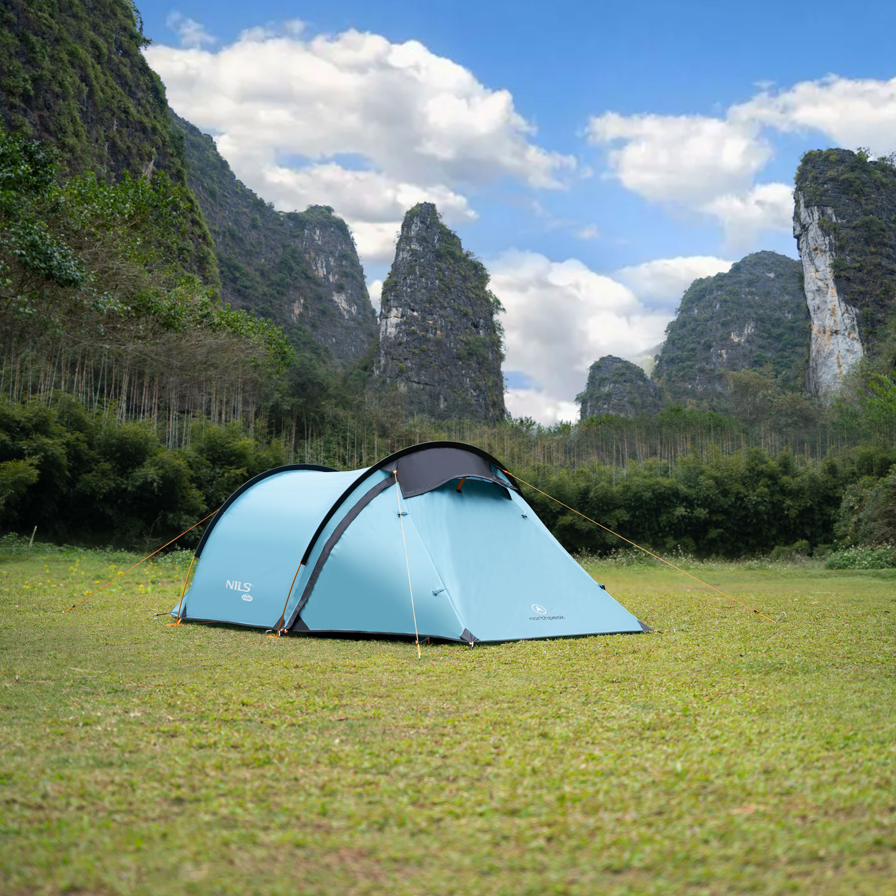 Turistický stan NILS Camp NC6003 North Peak modrý
