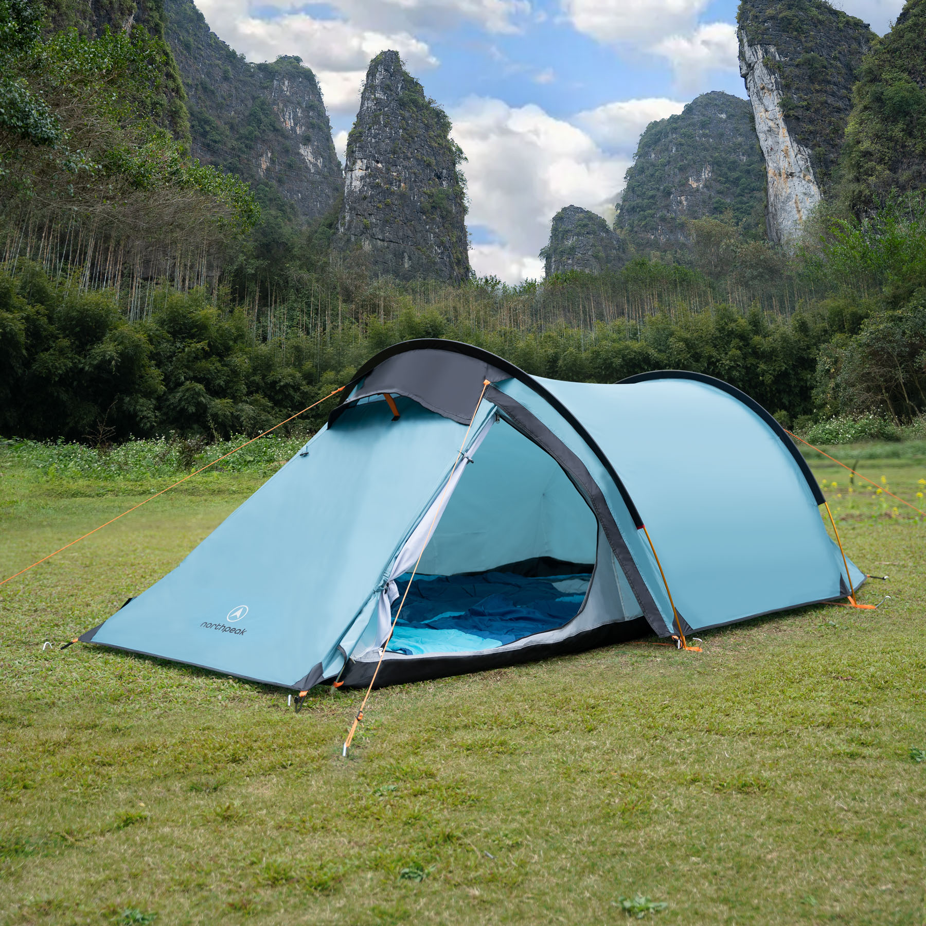 Turistický stan NILS Camp NC6003 North Peak modrý