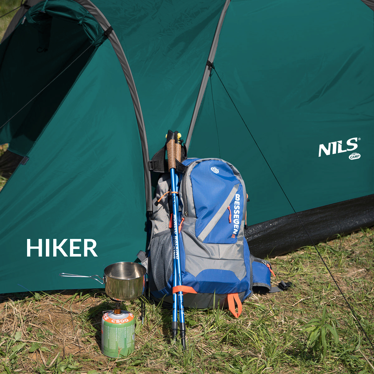 Turistický stan NILS Camp NC6010 Hiker zelený