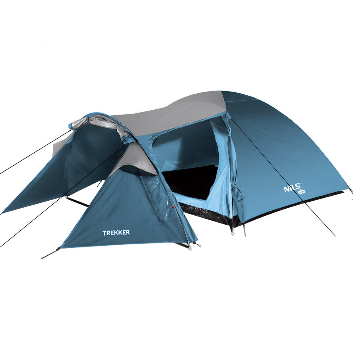 Turistický stan NILS Camp NC6012 Trekker modro-šedý