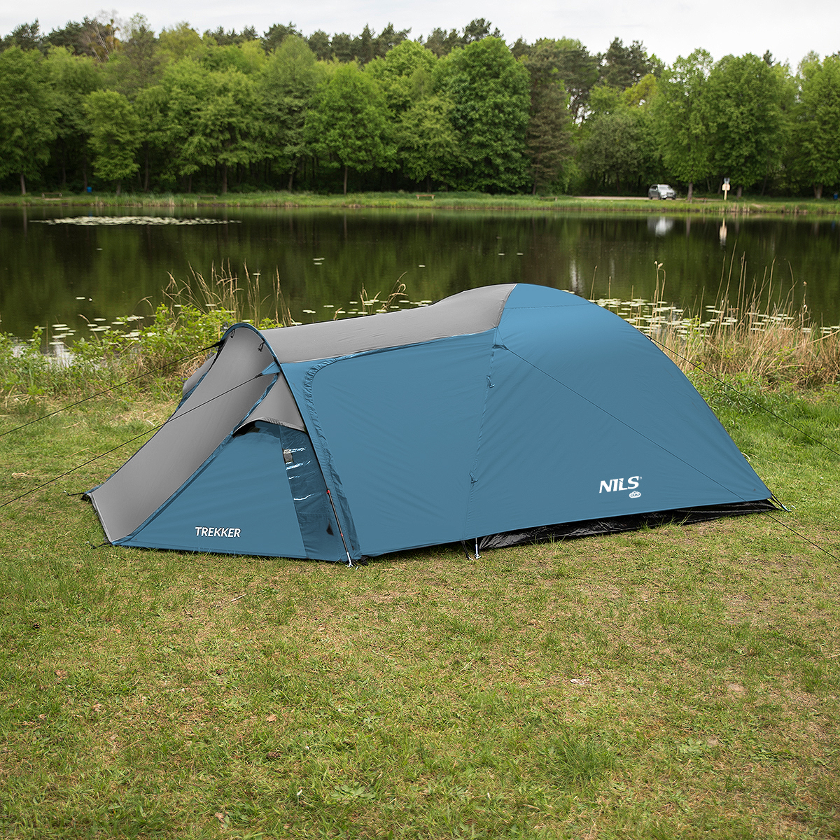 Turistický stan NILS Camp NC6012 Trekker modro-šedý