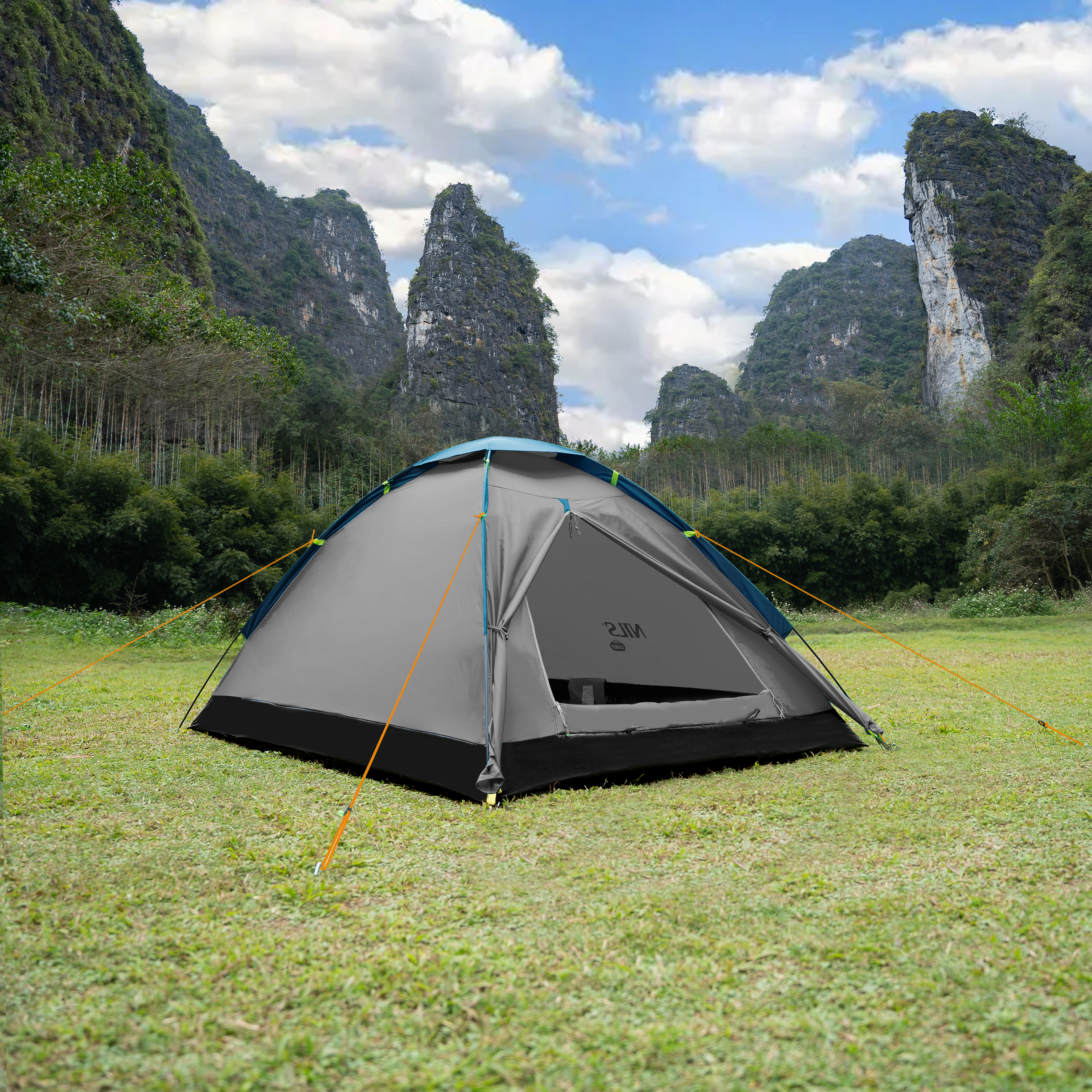 Turistický stan NILS Camp NC6033 Nightfall šedý/modrý