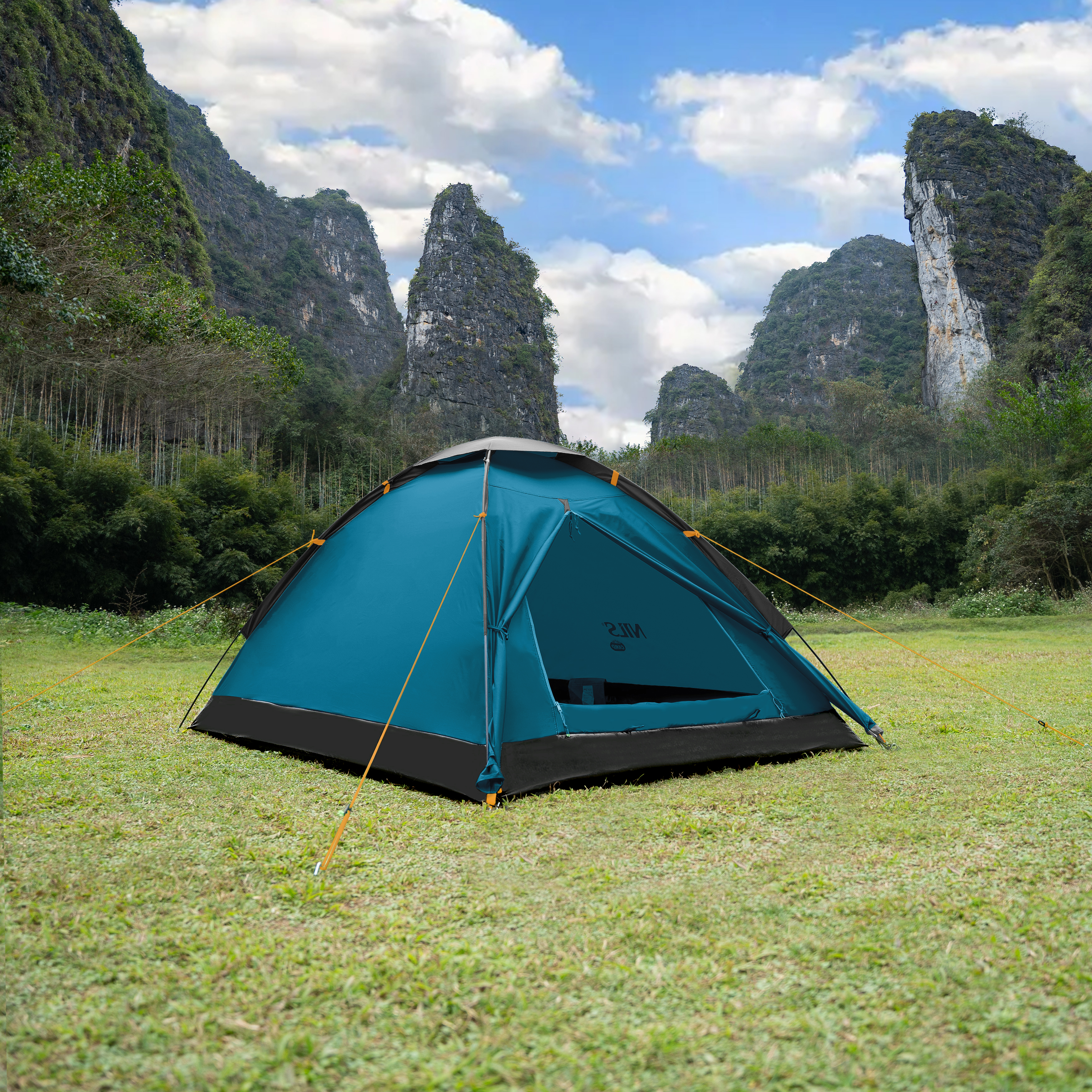 Turistický stan NILS Camp NC6033 Nightfall modrý/světle šedý