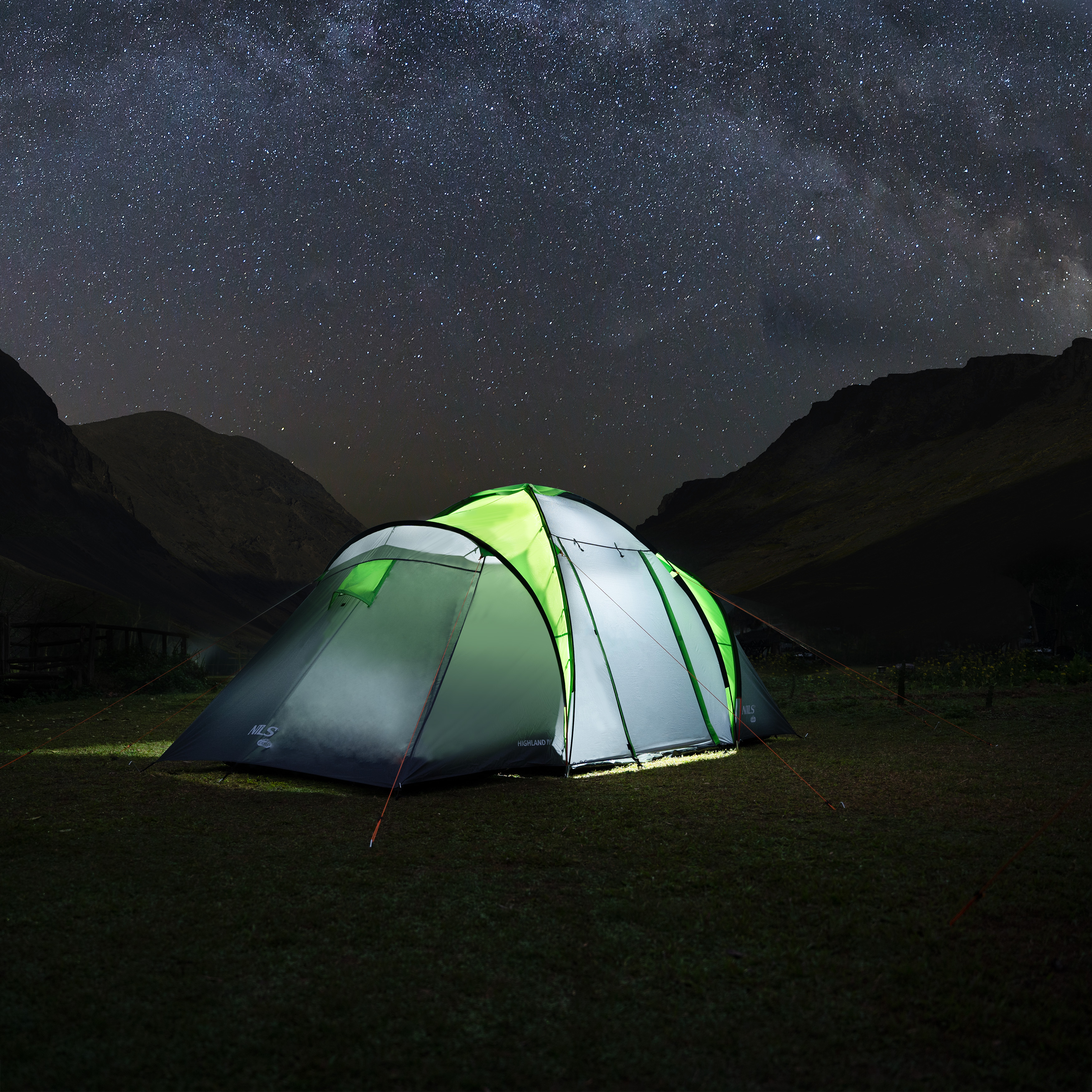 Rodinný stan NILS Camp NC6431 Highland IV zelený/šedý