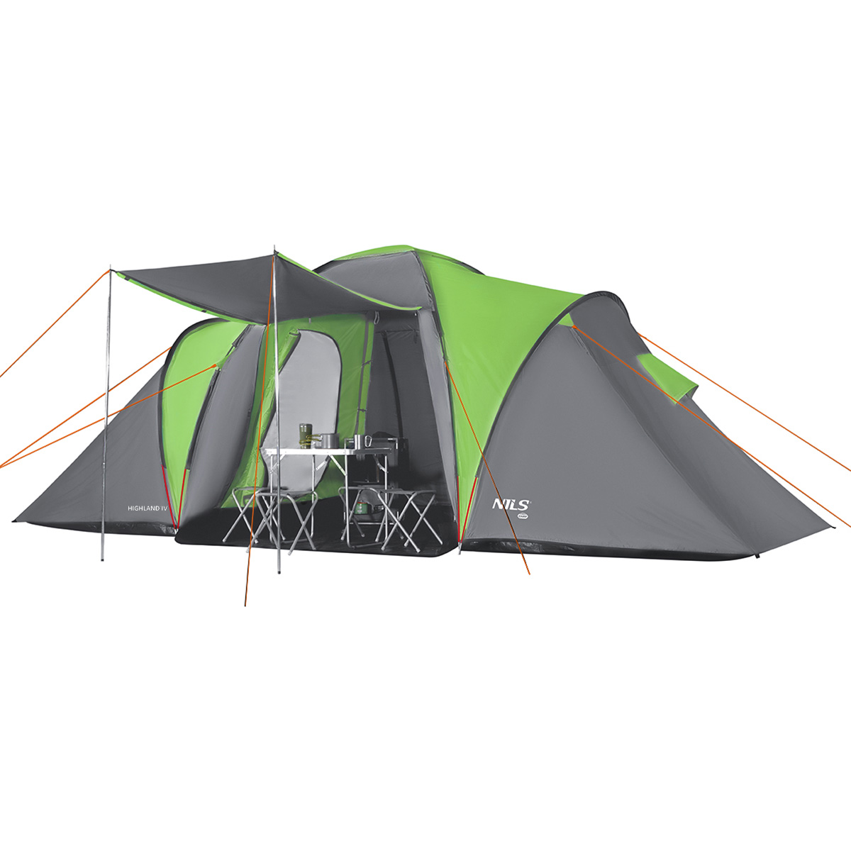 Rodinný stan NILS Camp NC6431 Highland IV zelený/šedý