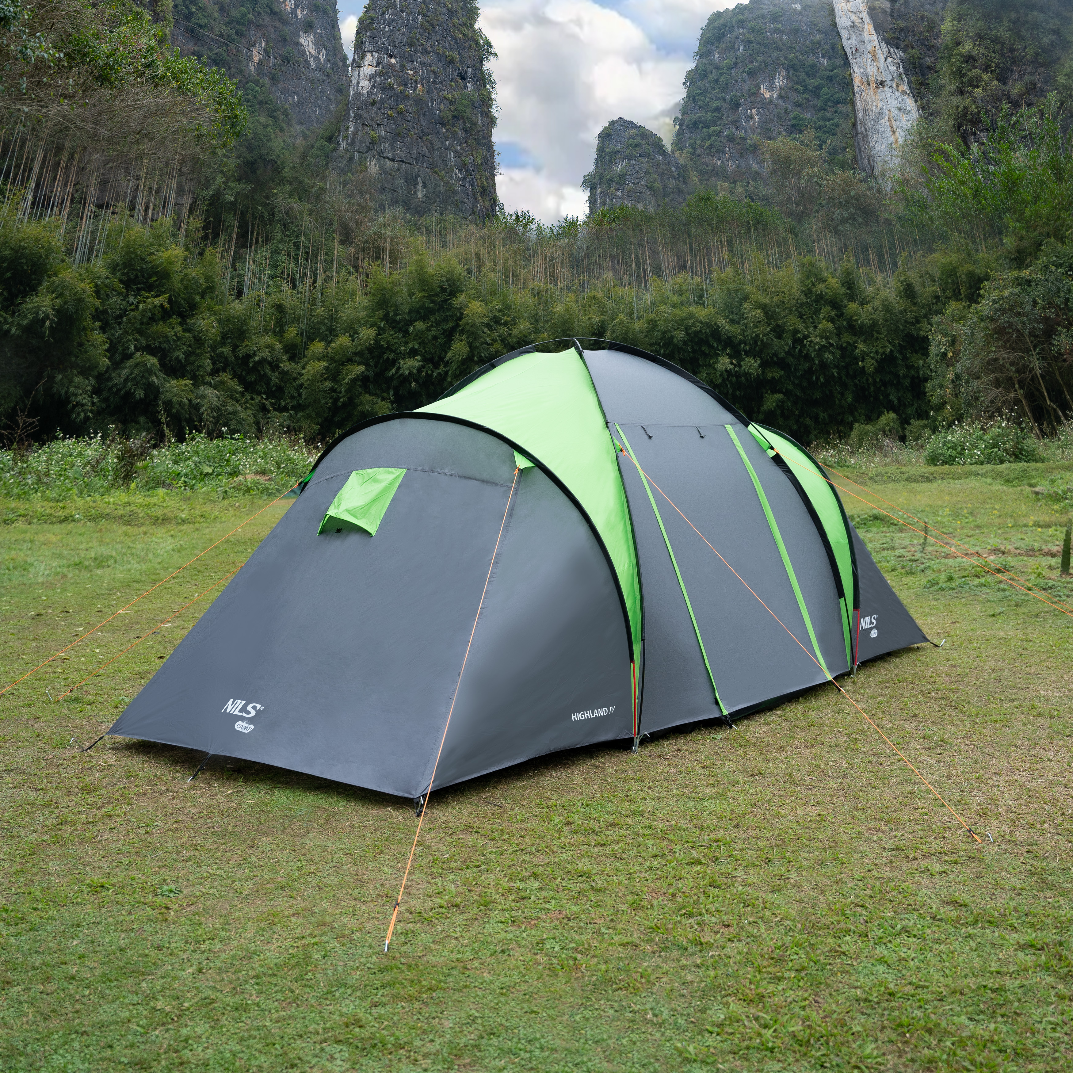 Rodinný stan NILS Camp NC6431 Highland IV zelený/šedý
