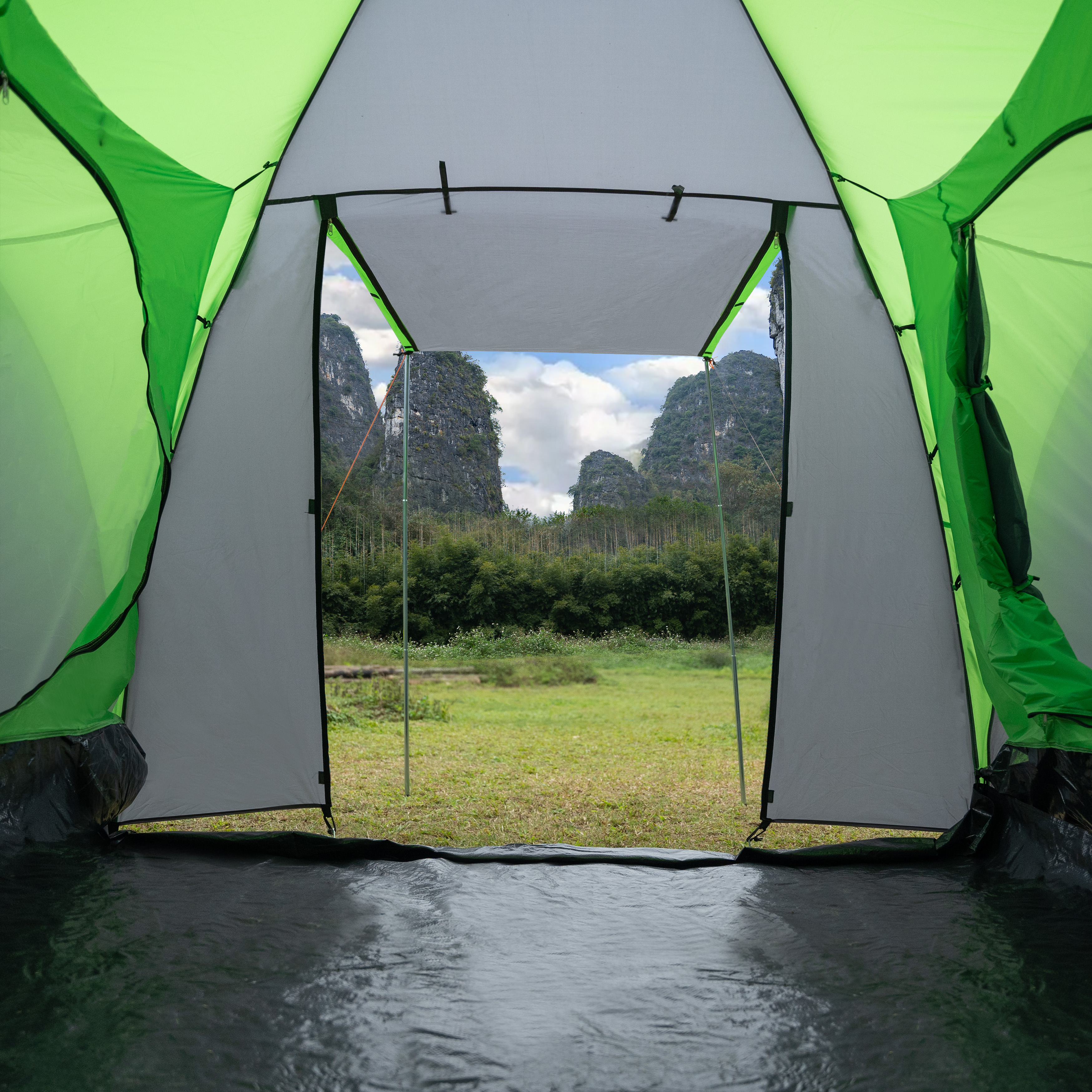 Rodinný stan NILS Camp NC6431 Highland IV zelený/šedý