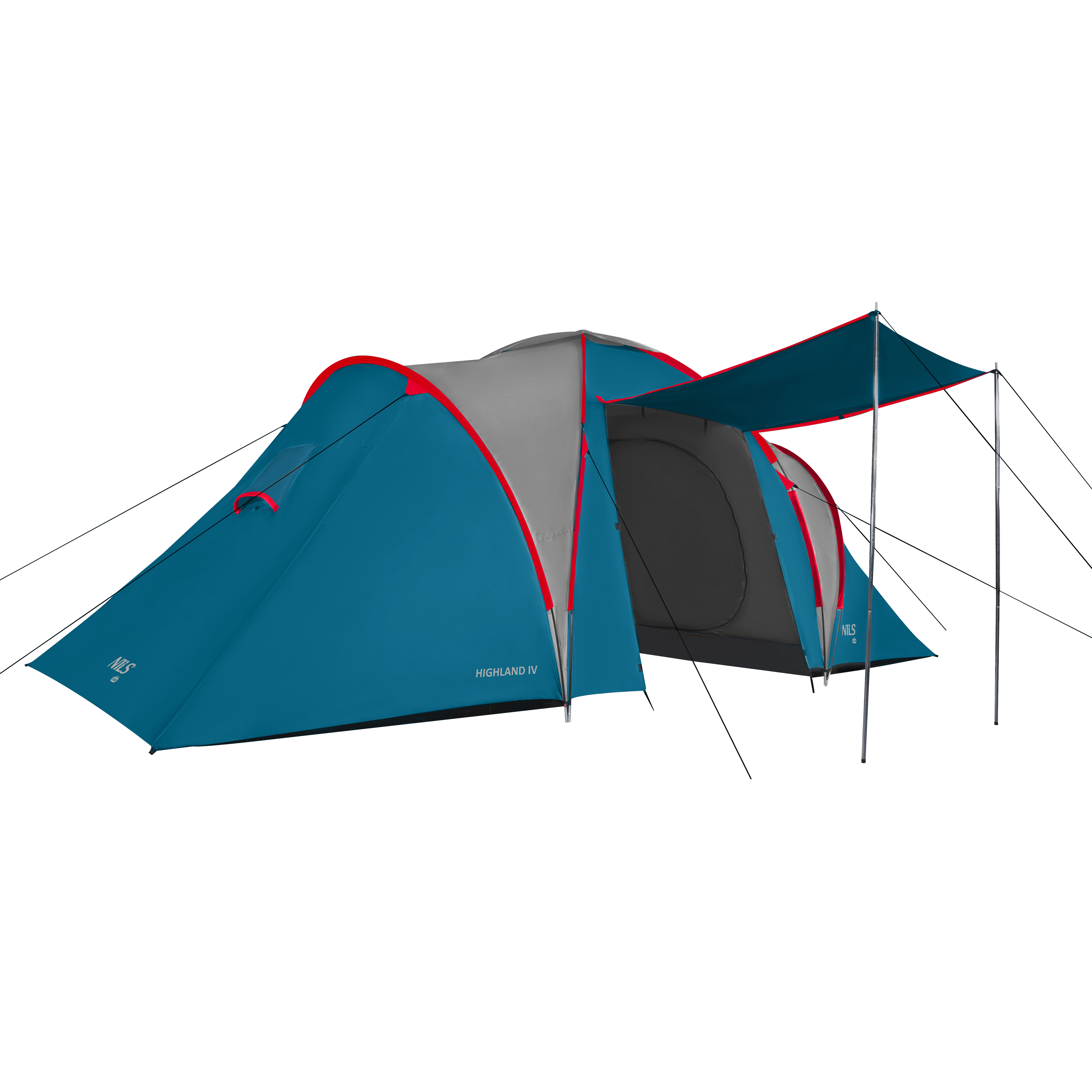 Rodinný stan NILS Camp NC6431 Highland IV modrý/světle šedý