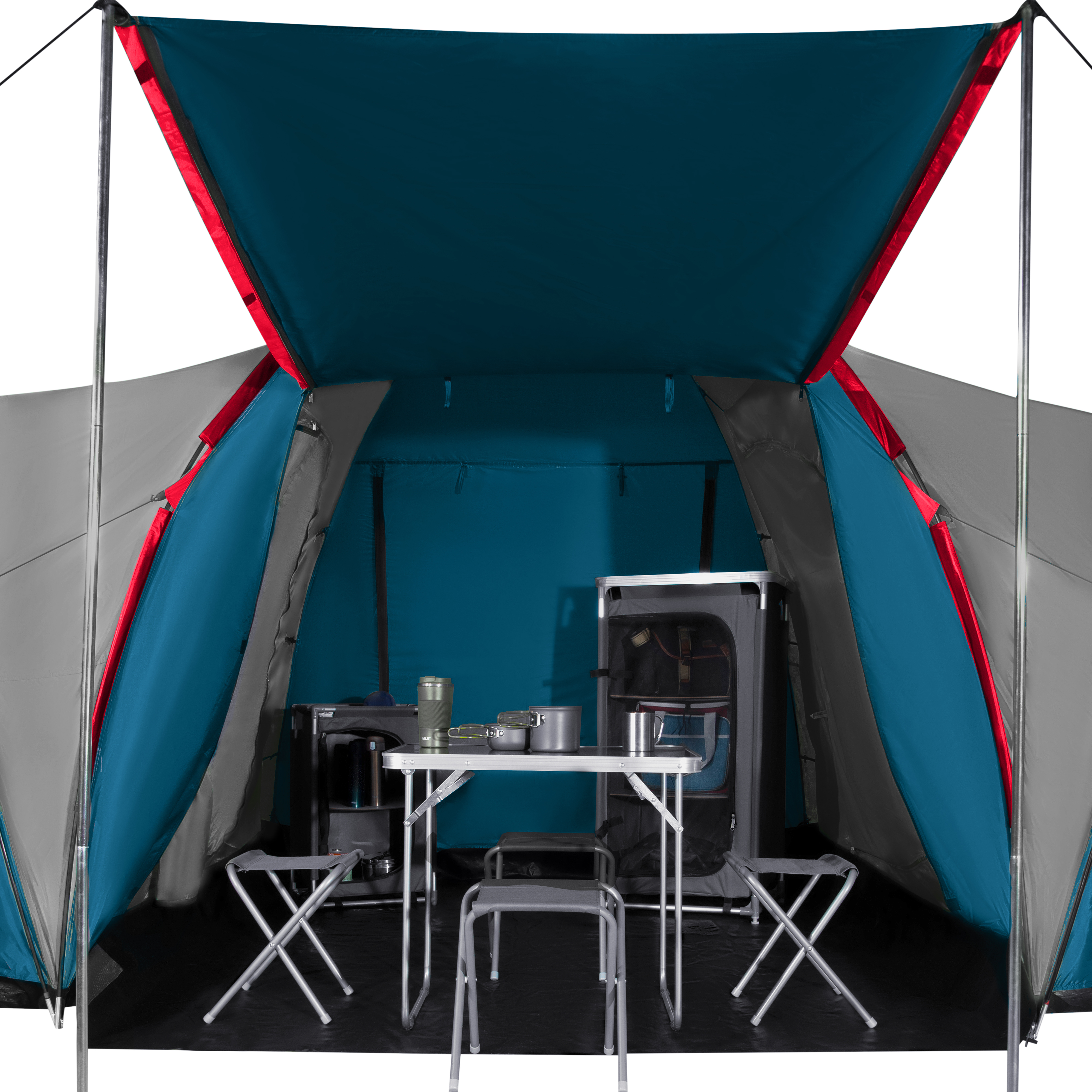 Rodinný stan NILS Camp NC6431 Highland IV modrý/světle šedý