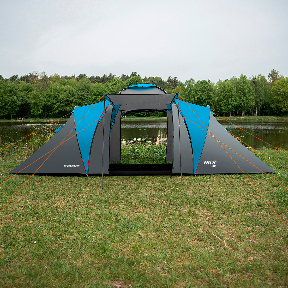 Rodinný stan NILS Camp NC6431 Highland IV modrý/šedý