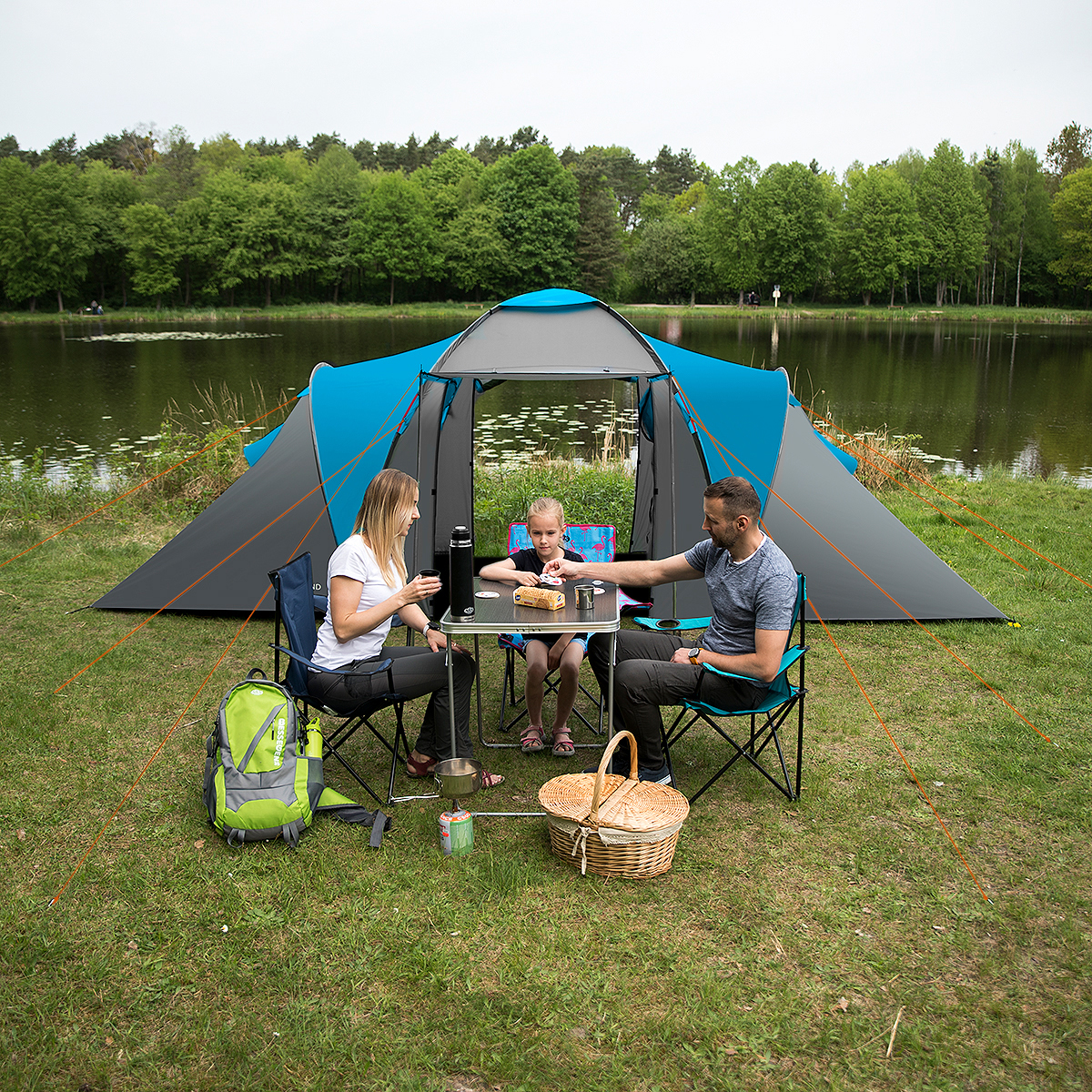 Rodinný stan NILS Camp NC6431 Highland IV modrý/šedý