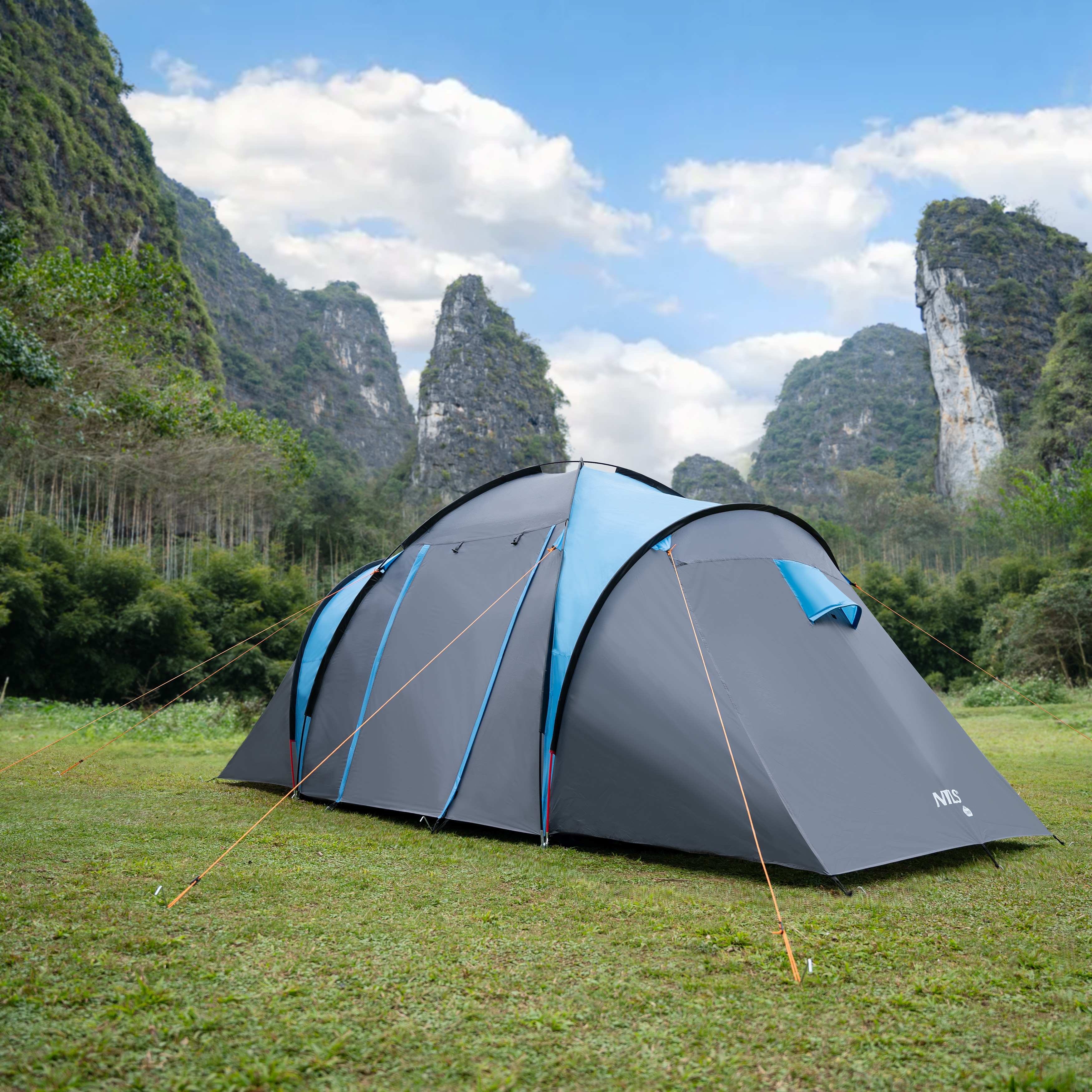 Rodinný stan NILS Camp NC6431 Highland IV modrý/šedý