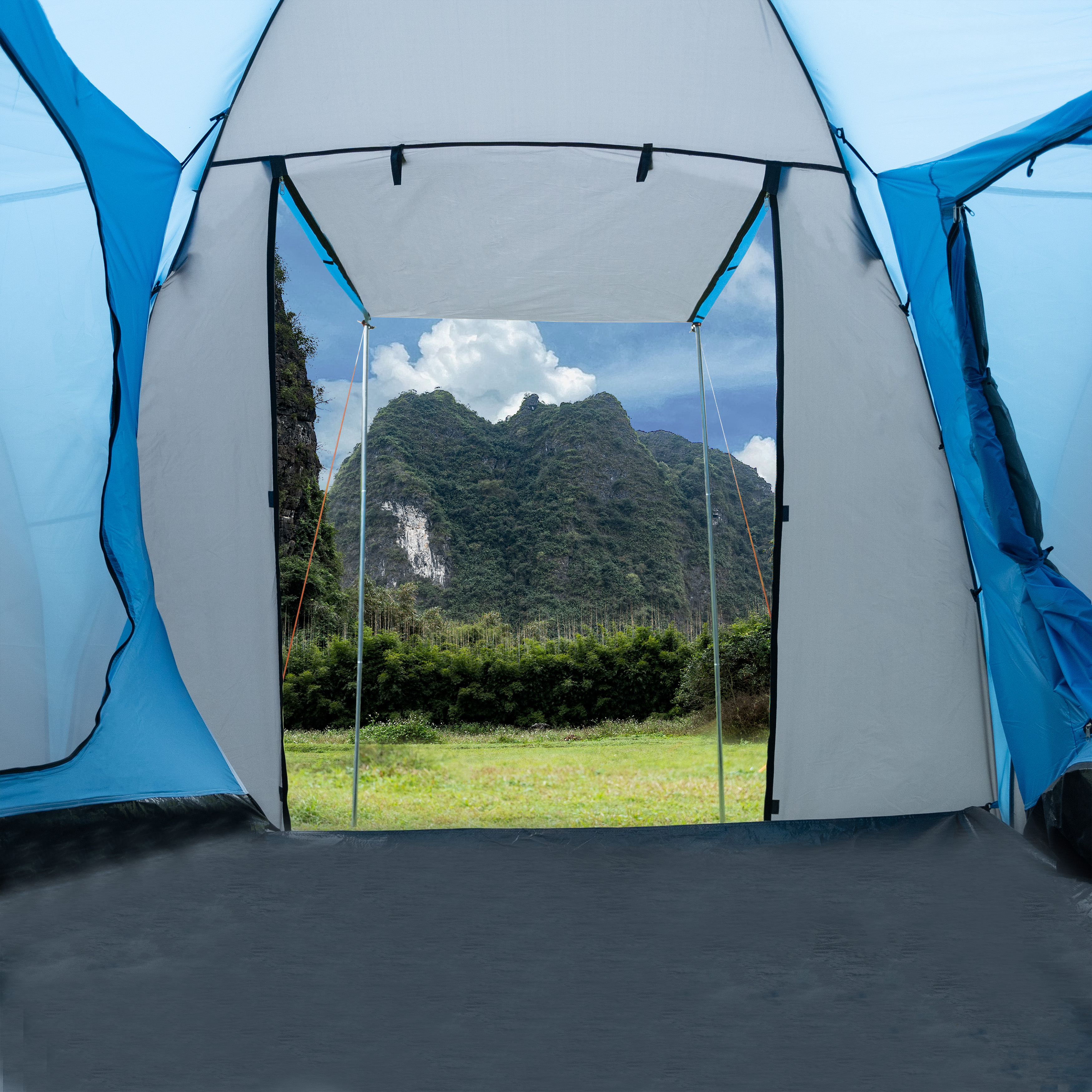 Rodinný stan NILS Camp NC6431 Highland IV modrý/šedý