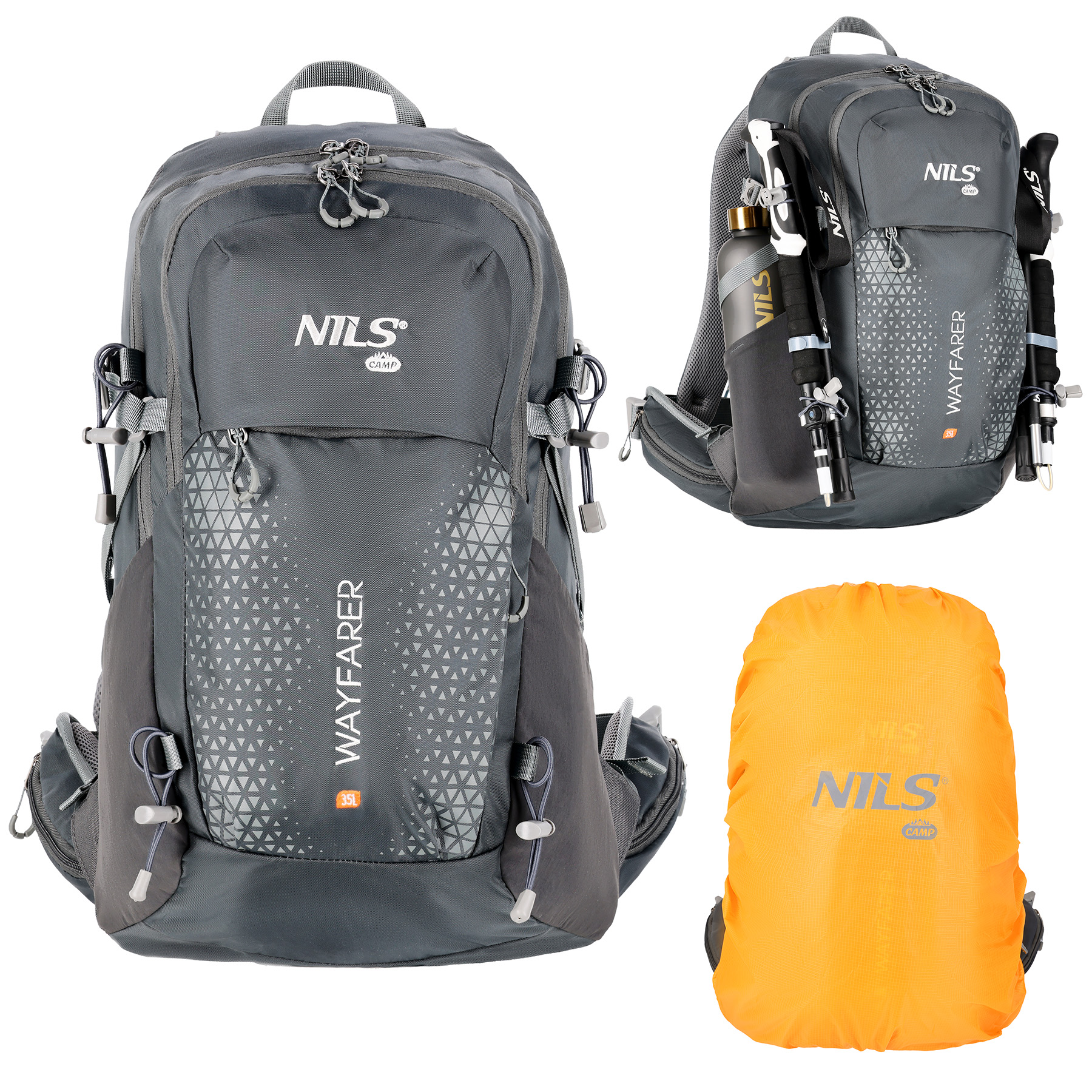 Turistický batoh NILS Camp NC1925 Wayfarer 35L šedý