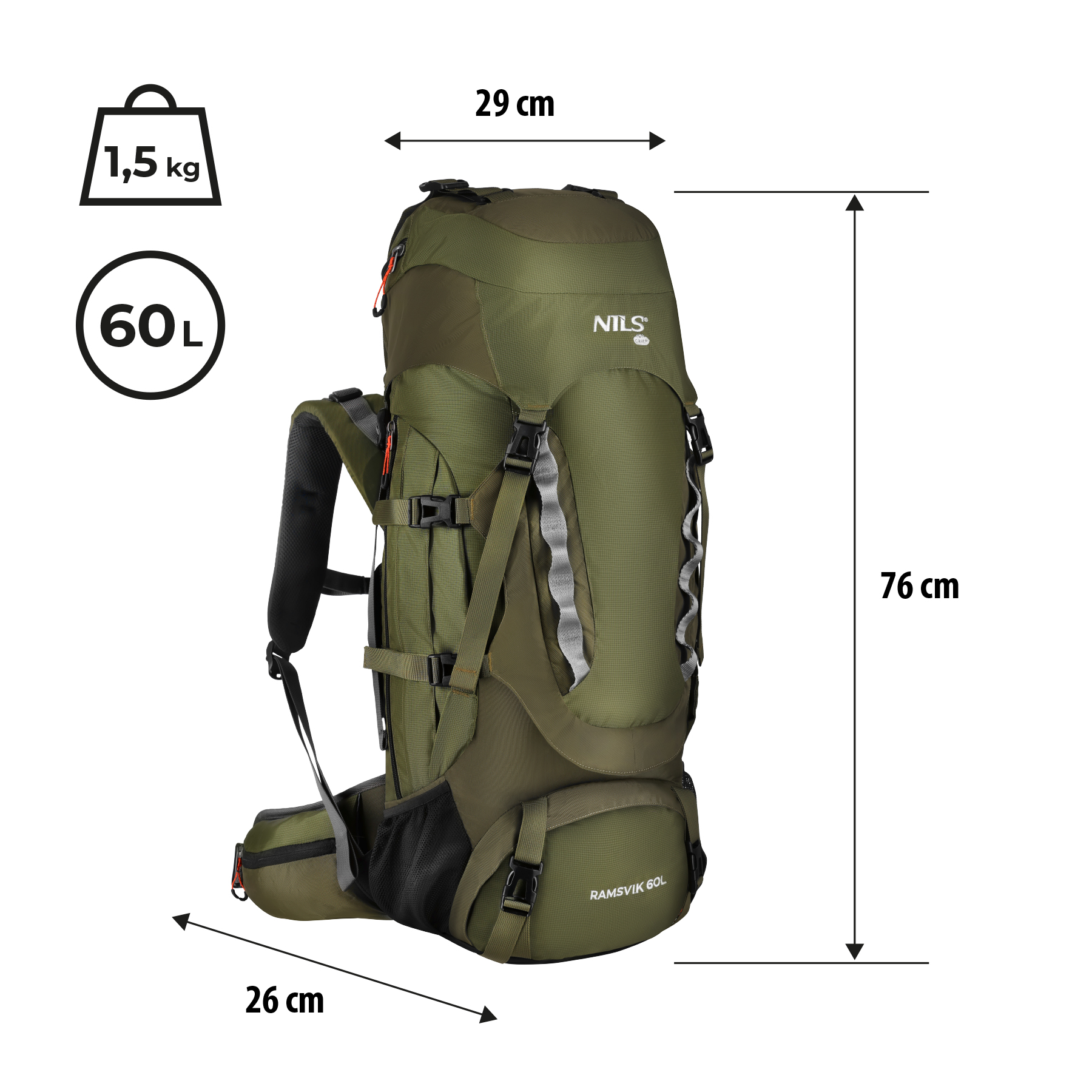 Turistický batoh NILS Camp NC1994 Ramsvik 60L