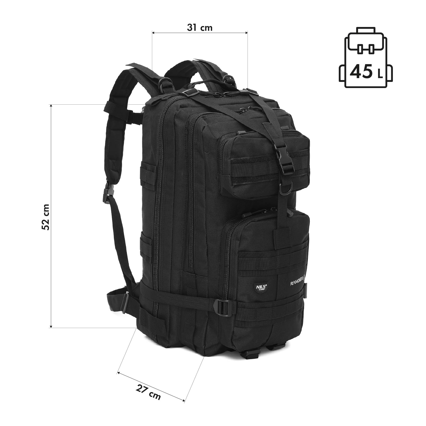 Batoh NILS Camp NC3902 Ranger černý 45L