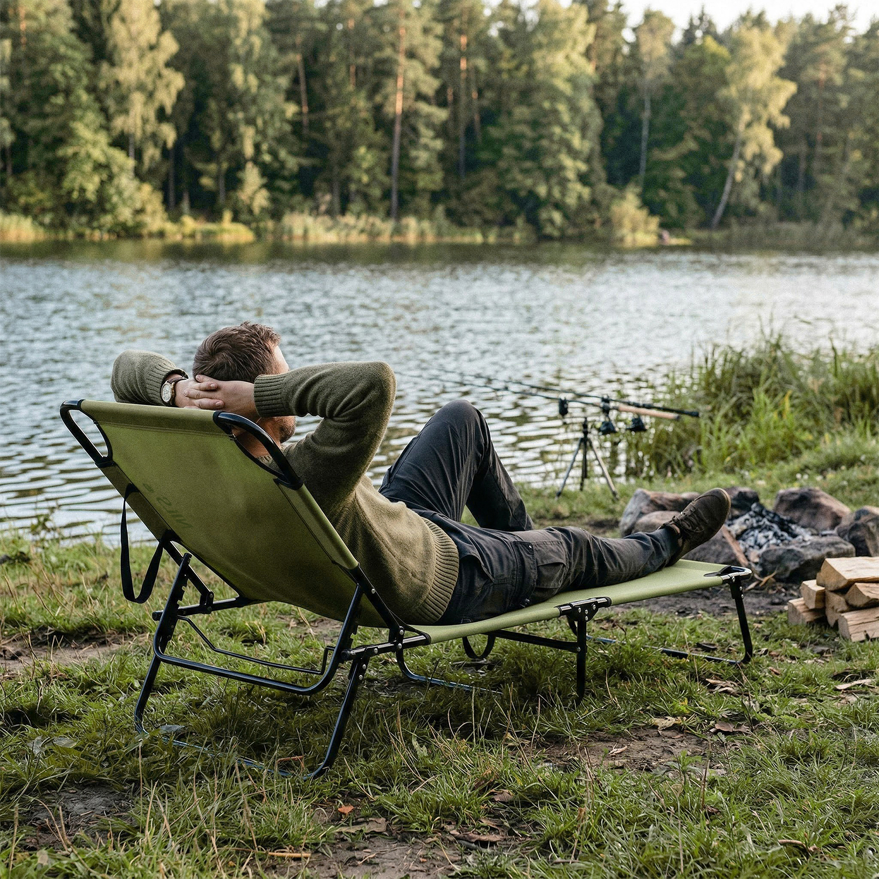 Skládací lehátko NILS Camp NC3026 zelené