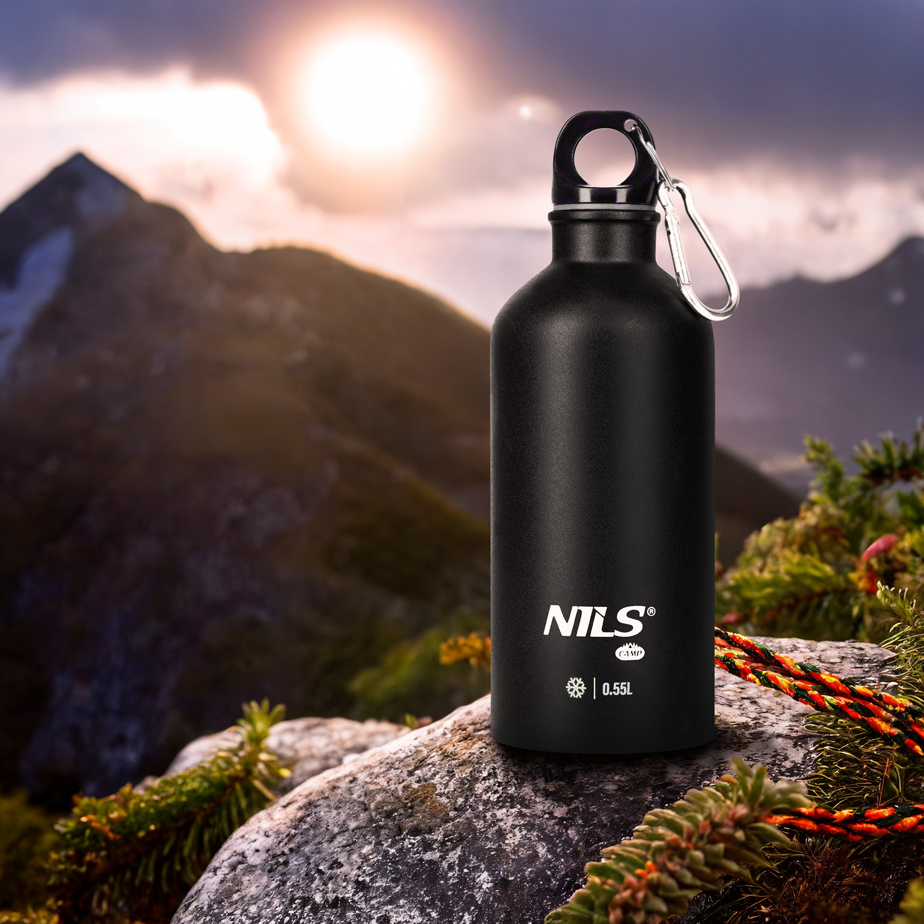 Nerezová turistická láhev NILS Camp NC3801 černá 500 ml