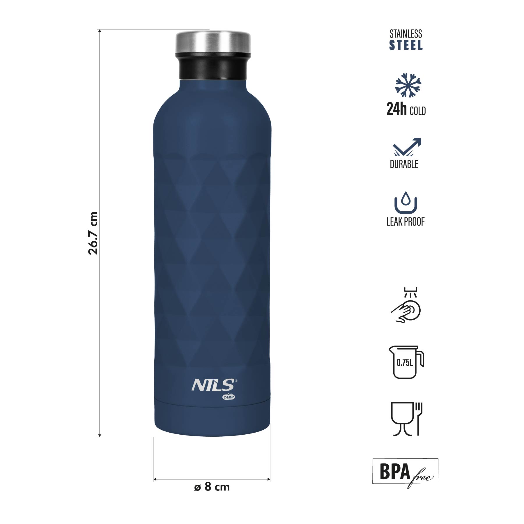 Termoláhev NILS Camp NC3805 modrá 750 ml