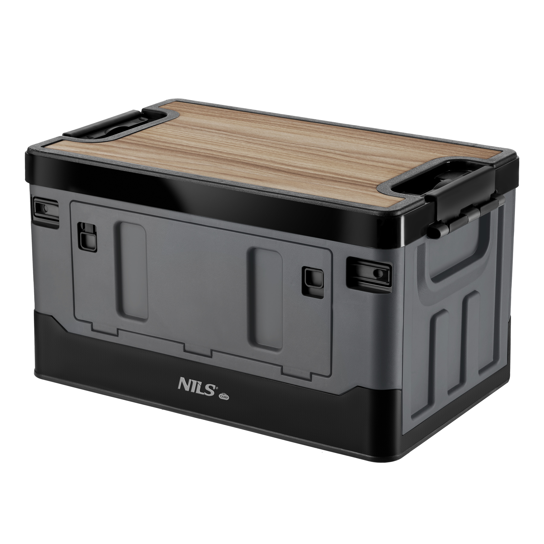 Skládací box NILS Camp NCB4601 2v1 s víkem a dřevěnou deskou 38 litrů