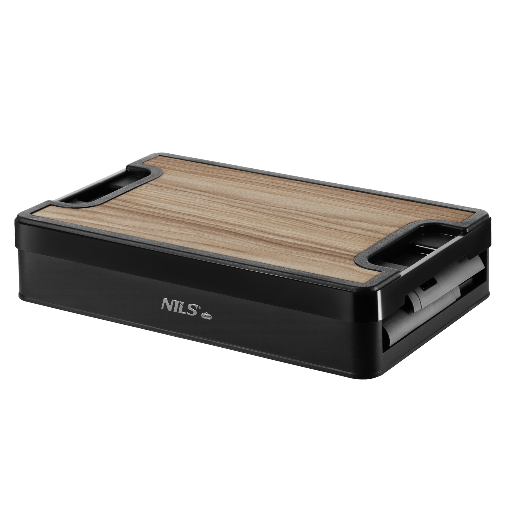 Skládací box NILS Camp NCB4601 2v1 s víkem a dřevěnou deskou 38 litrů