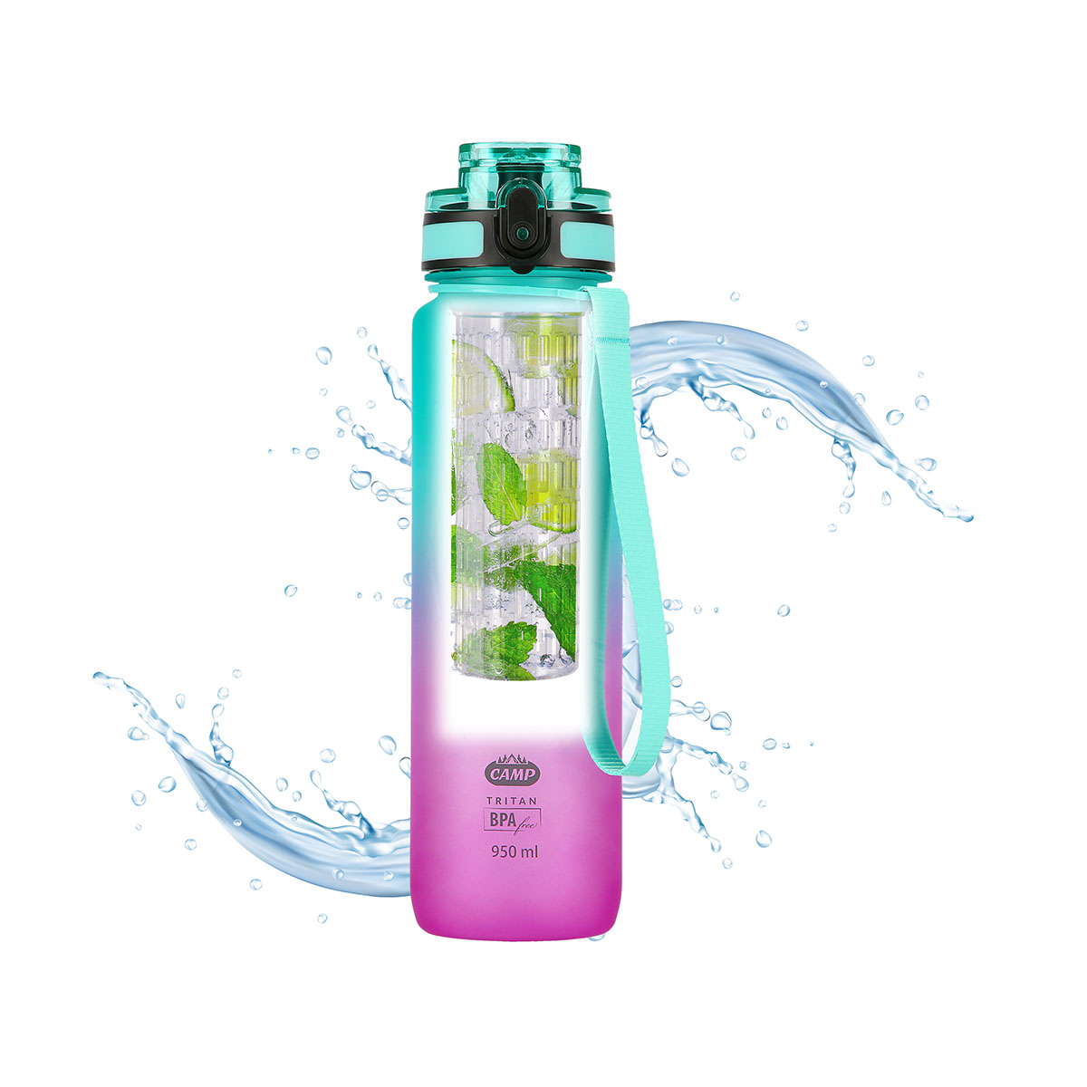 Tritanová láhev na pití NILS Camp NCD04 950 ml zeleno-růžová