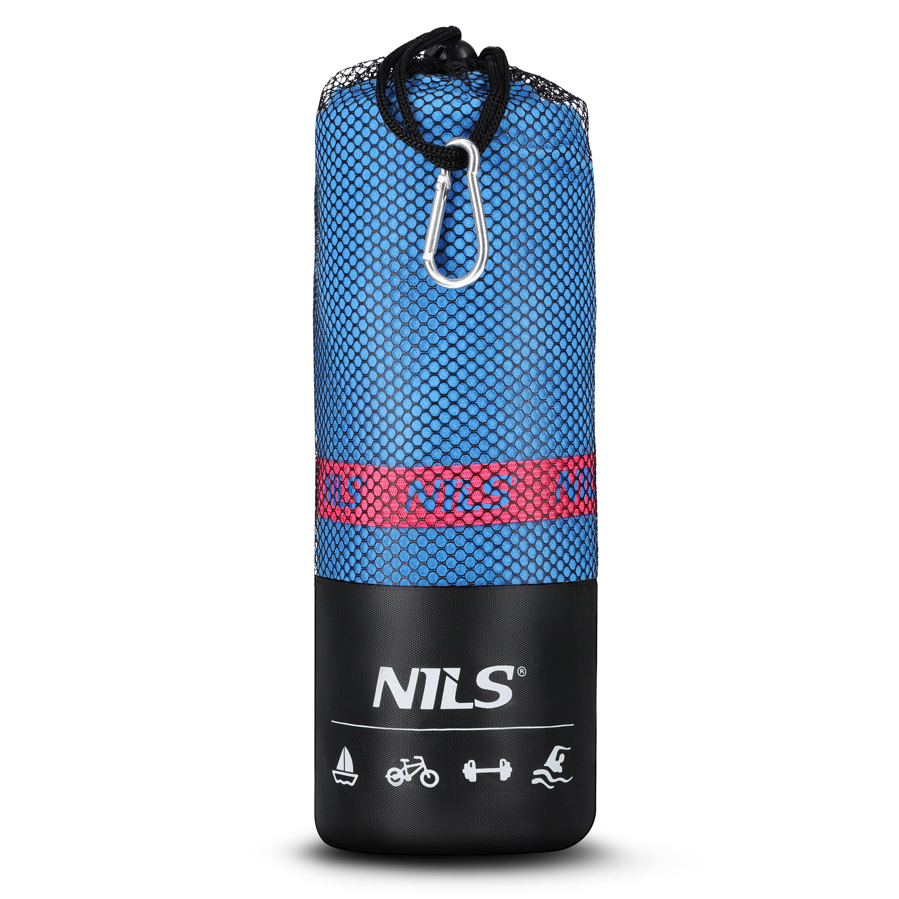 Ručník z mikrovlákna NILS NCR13 modrý/růžový